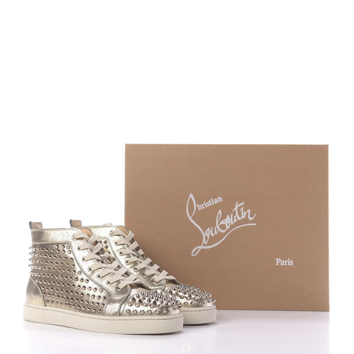 Metallic Laminato Spike Louis Flat Sneakers 43 Plantine Colombe