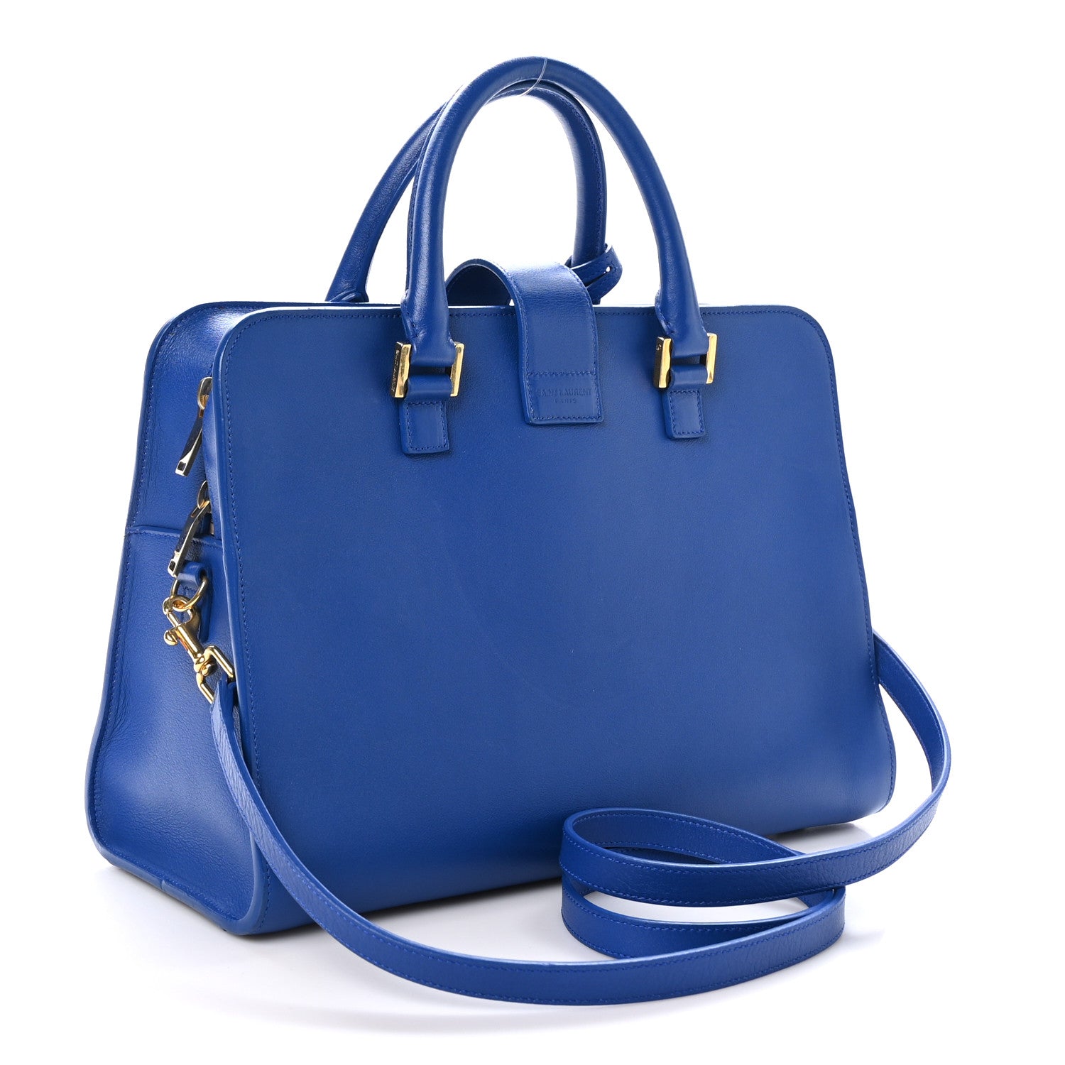 Saint Laurent Calfskin Small Monogram Cabas Blue Majorelle 3 of 9