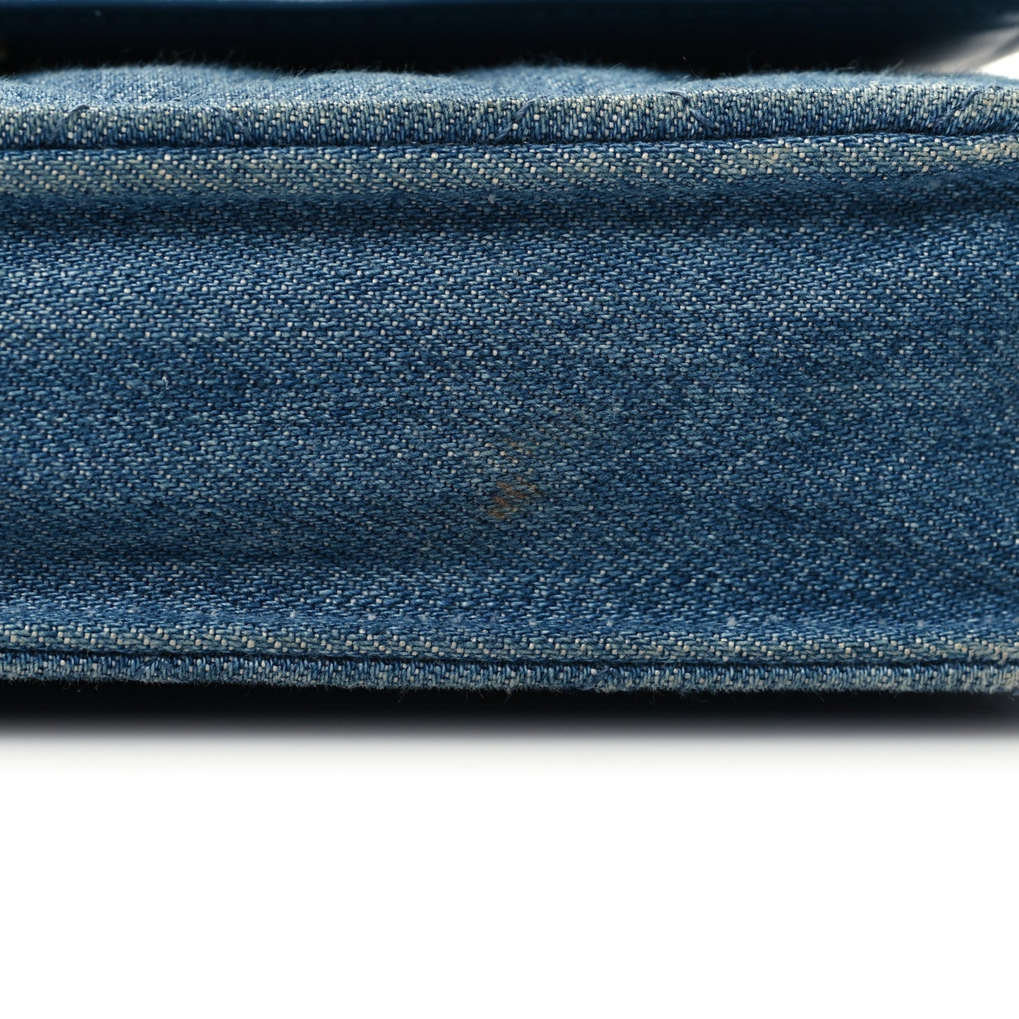 Denim Quilted CC Pearl Crush Wallet on Chain WOC Blue