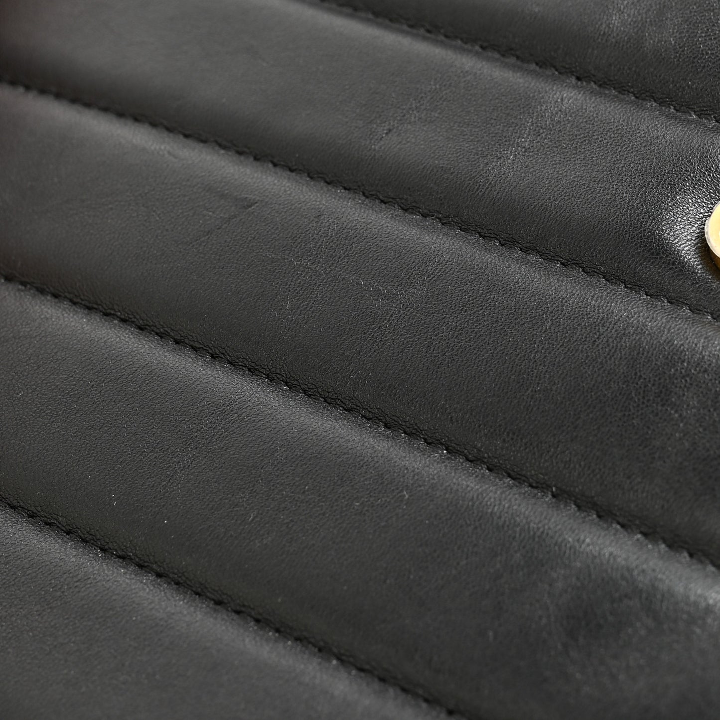 Lambskin Chevron CC Button Clutch Black