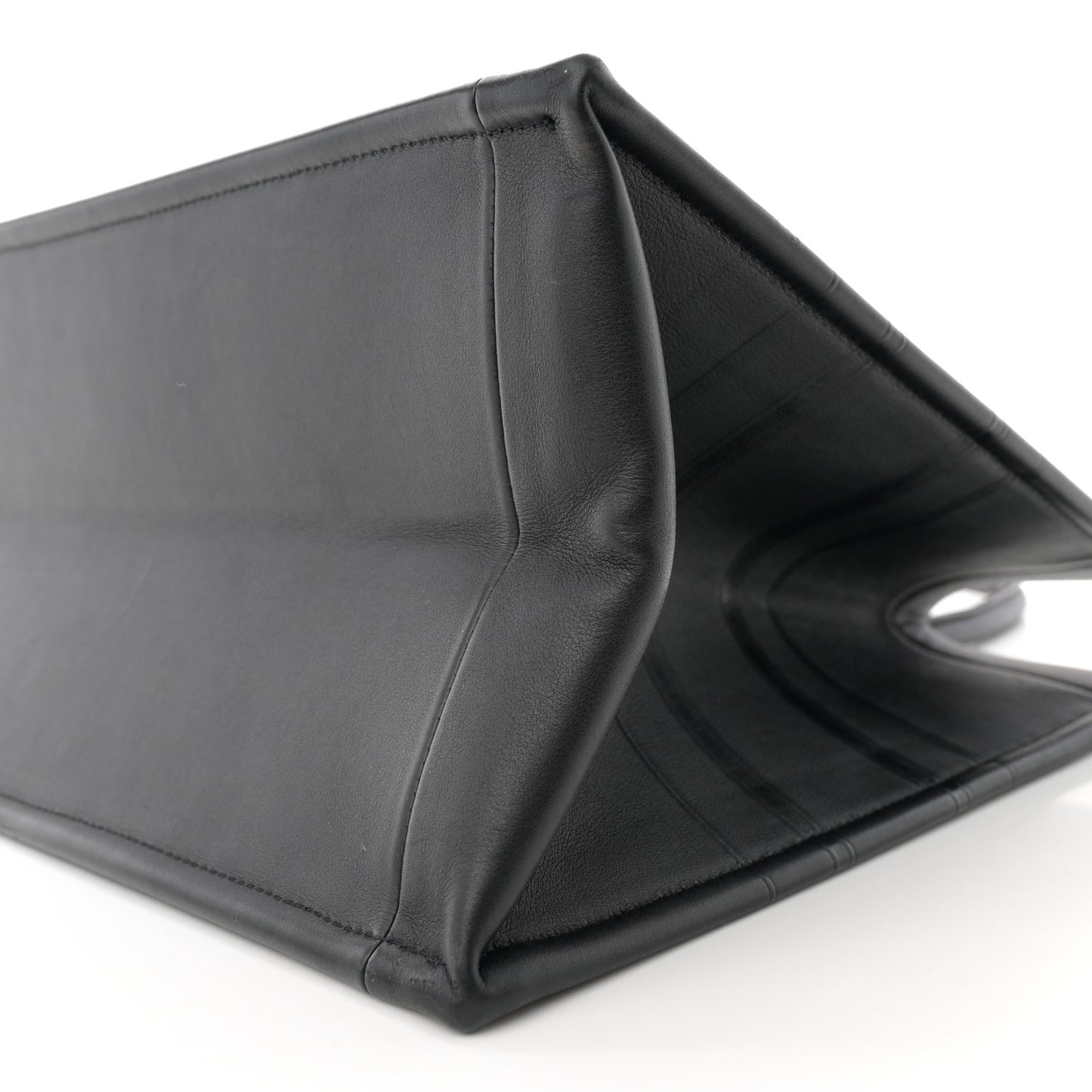 Calfskin Embossed Medium Book Tote Black