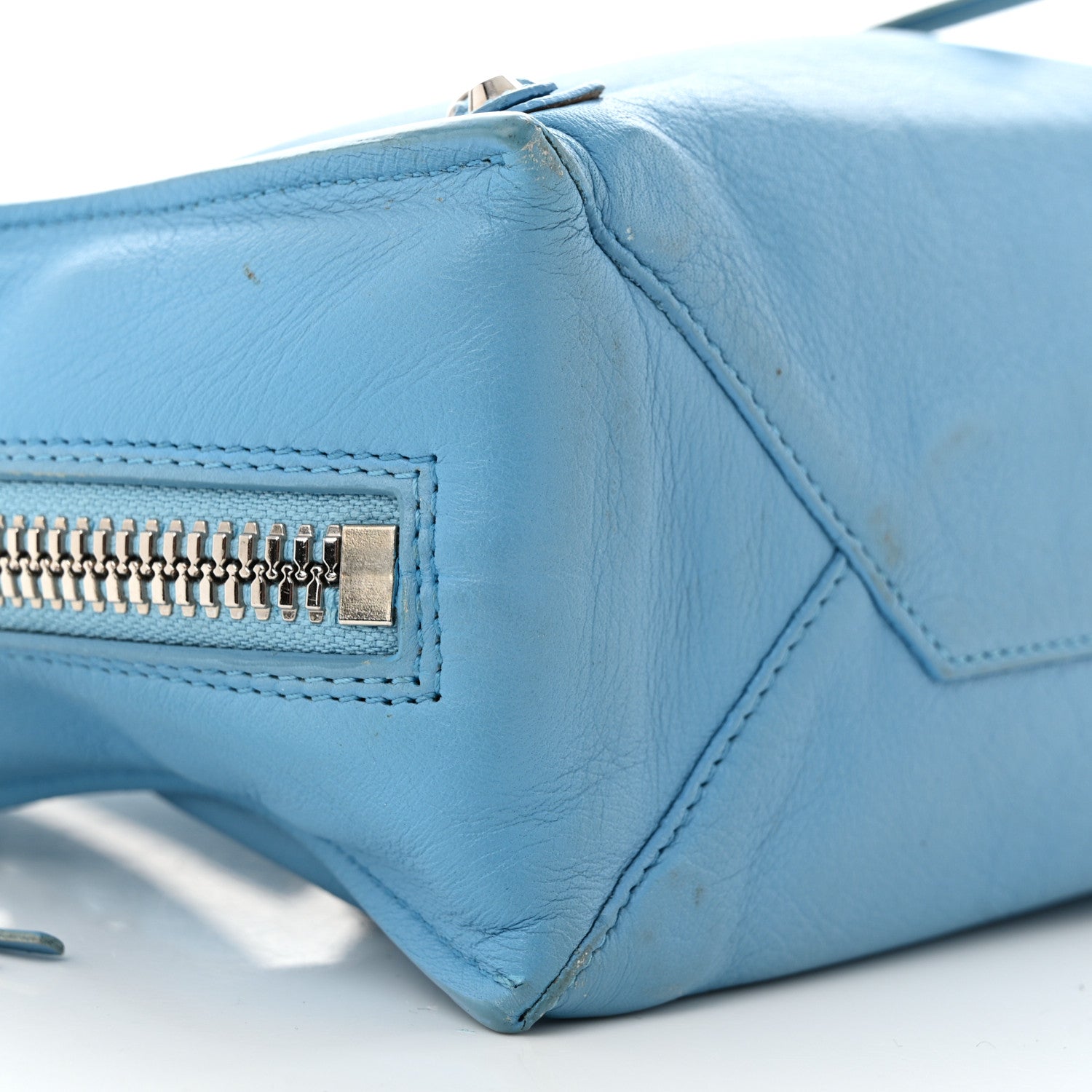 Balenciaga Supple Calfskin Papier Mini A4 Zip Around Tote Bleu Azur Clair 10 of 16