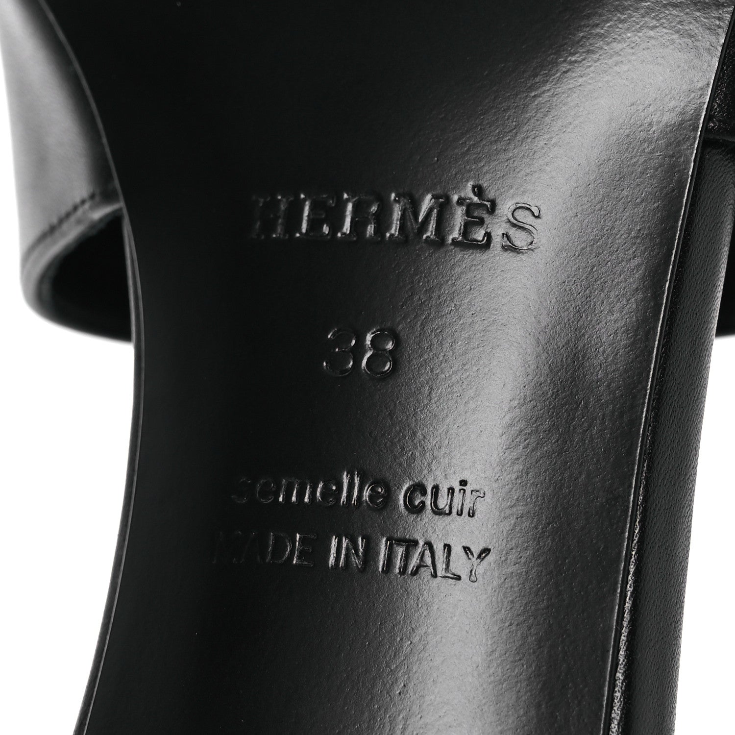 Hermes Calfskin Gigi 50 Sandals 38 Black 8 of 11