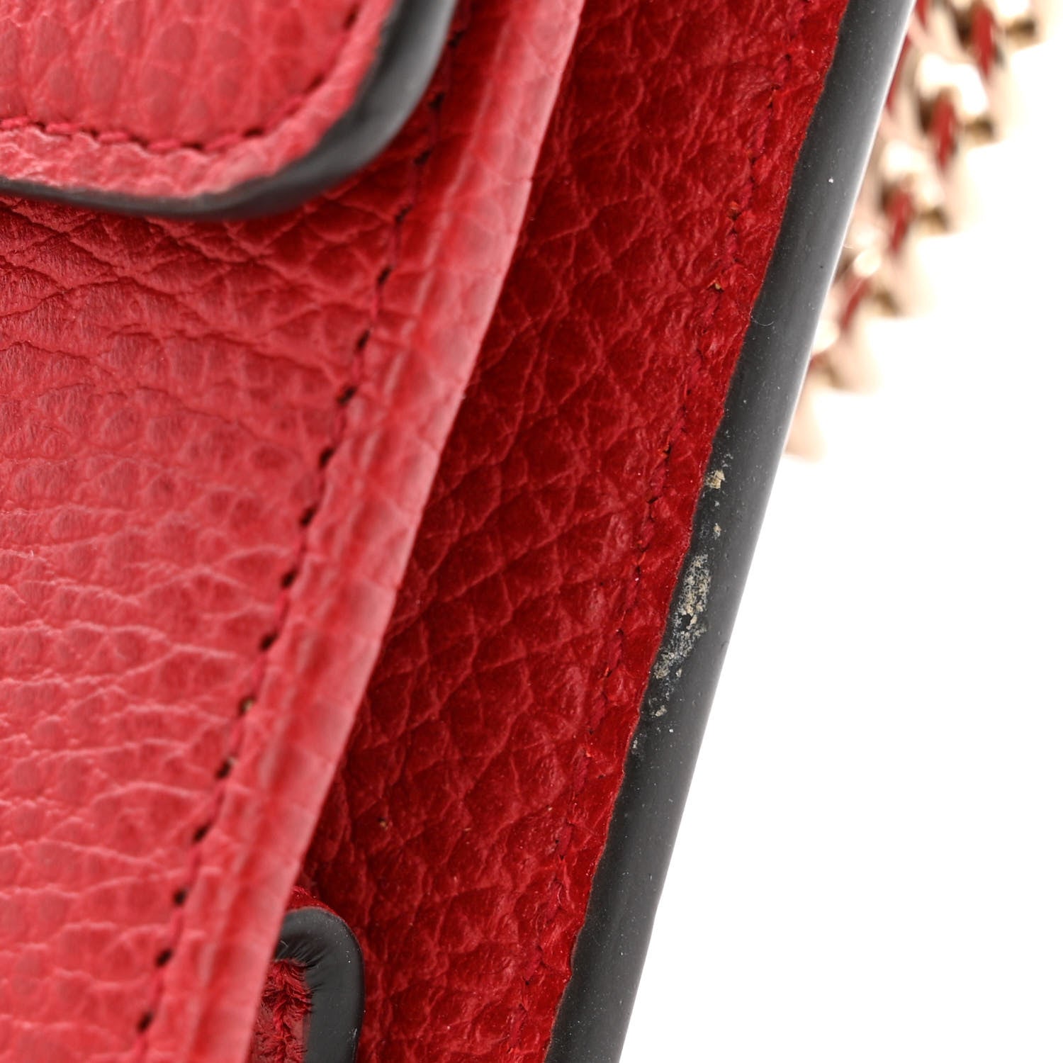 Gucci Dollar Calfskin Interlocking G Chain Wallet Red 12 of 12
