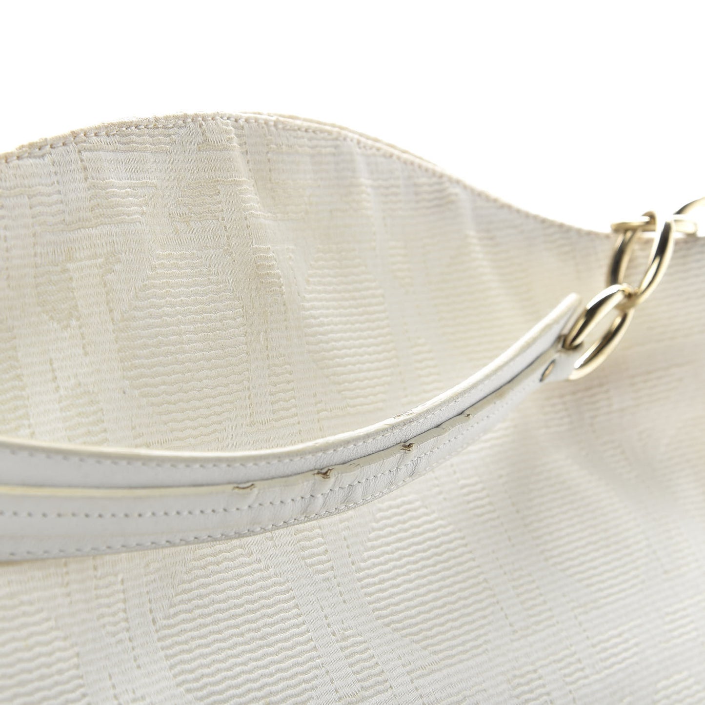 Canvas Cannage Medium Lady Dior Hobo White