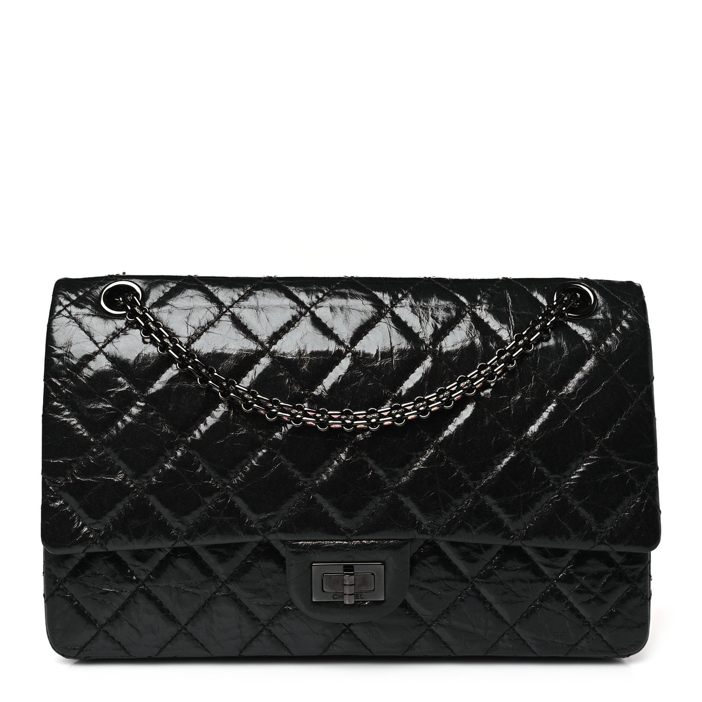 Glazed Calfskin Quilted 2.55 Reissue 226 Flap So Black