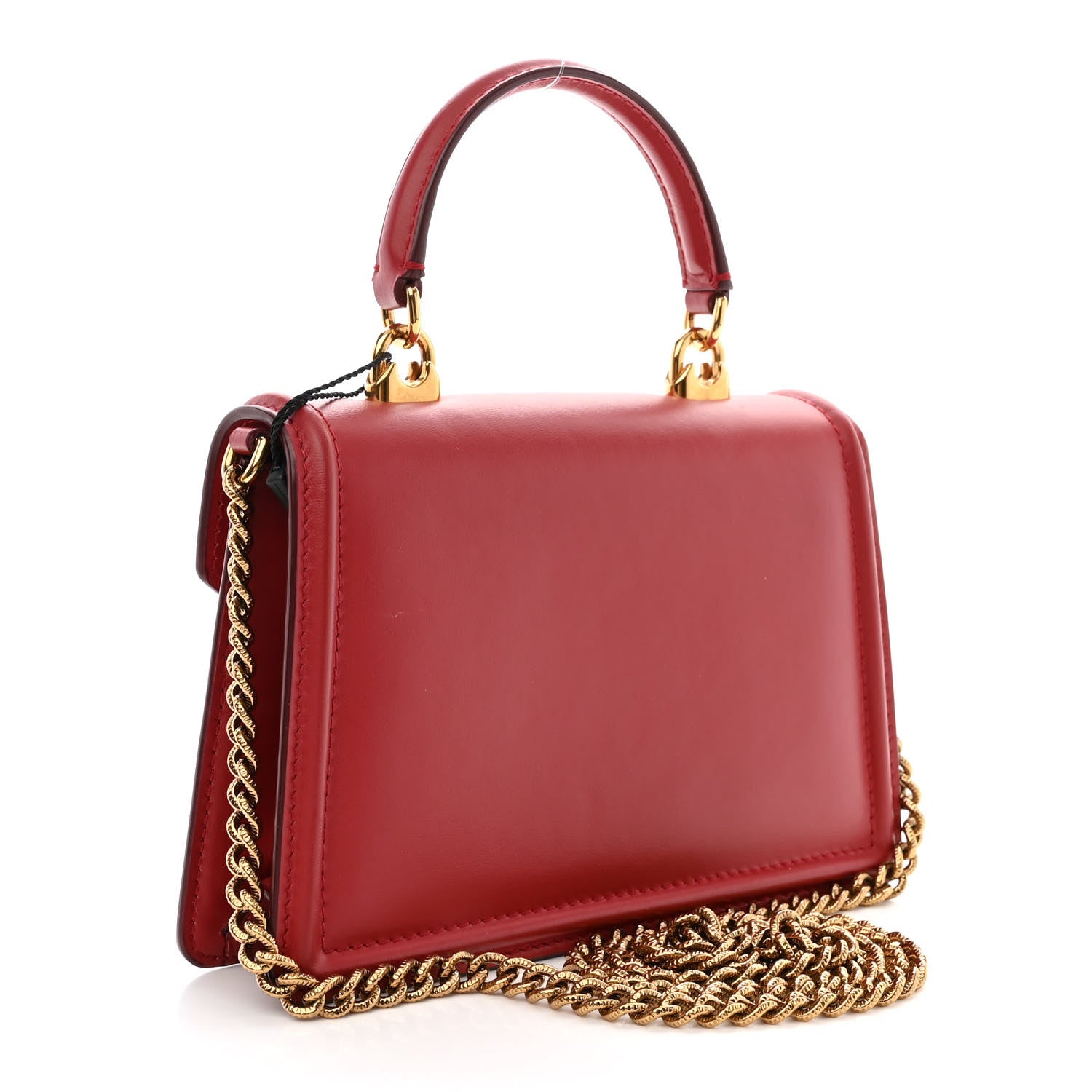 Dolce & Gabbana DOLCE & GABBANA Smooth Calfskin Small Devotion Envelope Top Handle Bag Red 3 of 11