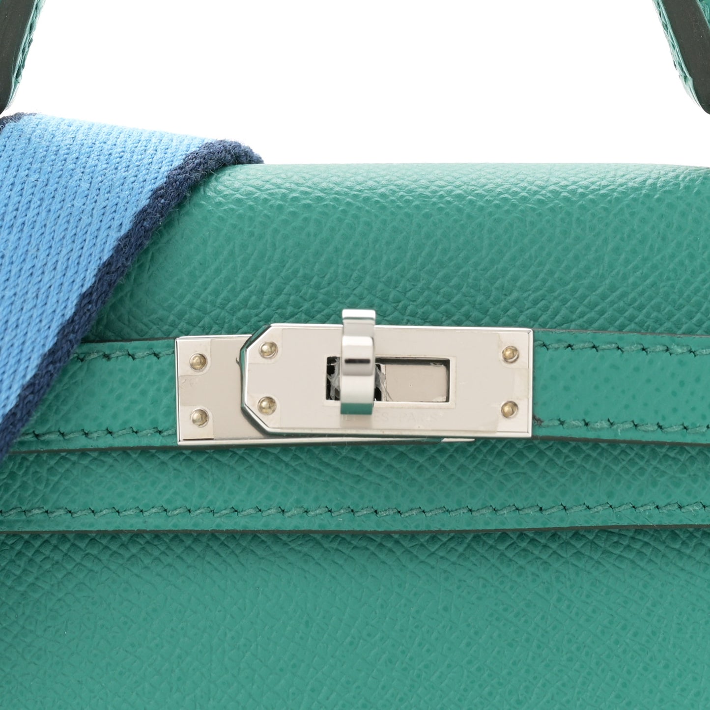 Epsom Mini Kelly Sellier 20 Vert Jade Bleu Paradis Bleu Saphir