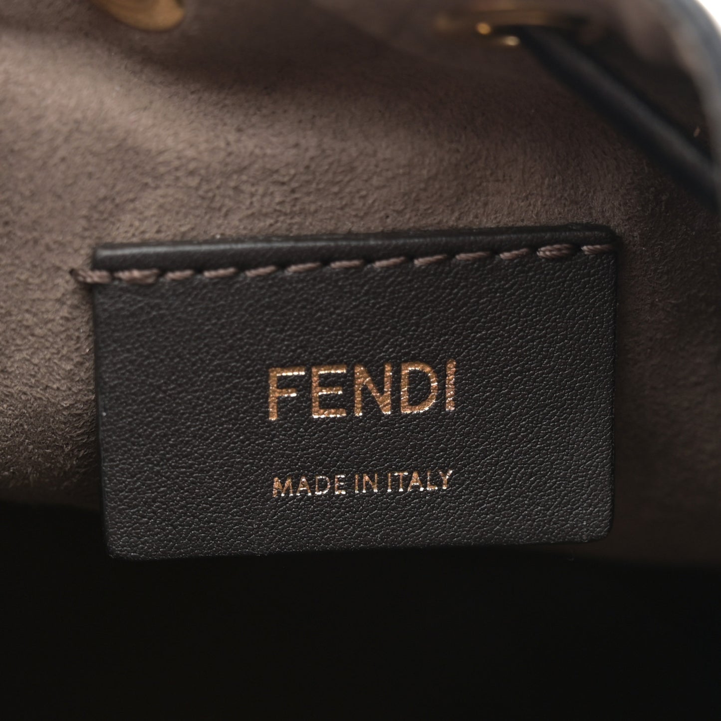 Vitello Liberty F is Fendi Bi-Color FF 1974 Embossed Mini Mon Tresor Bucket Bag Maya Black