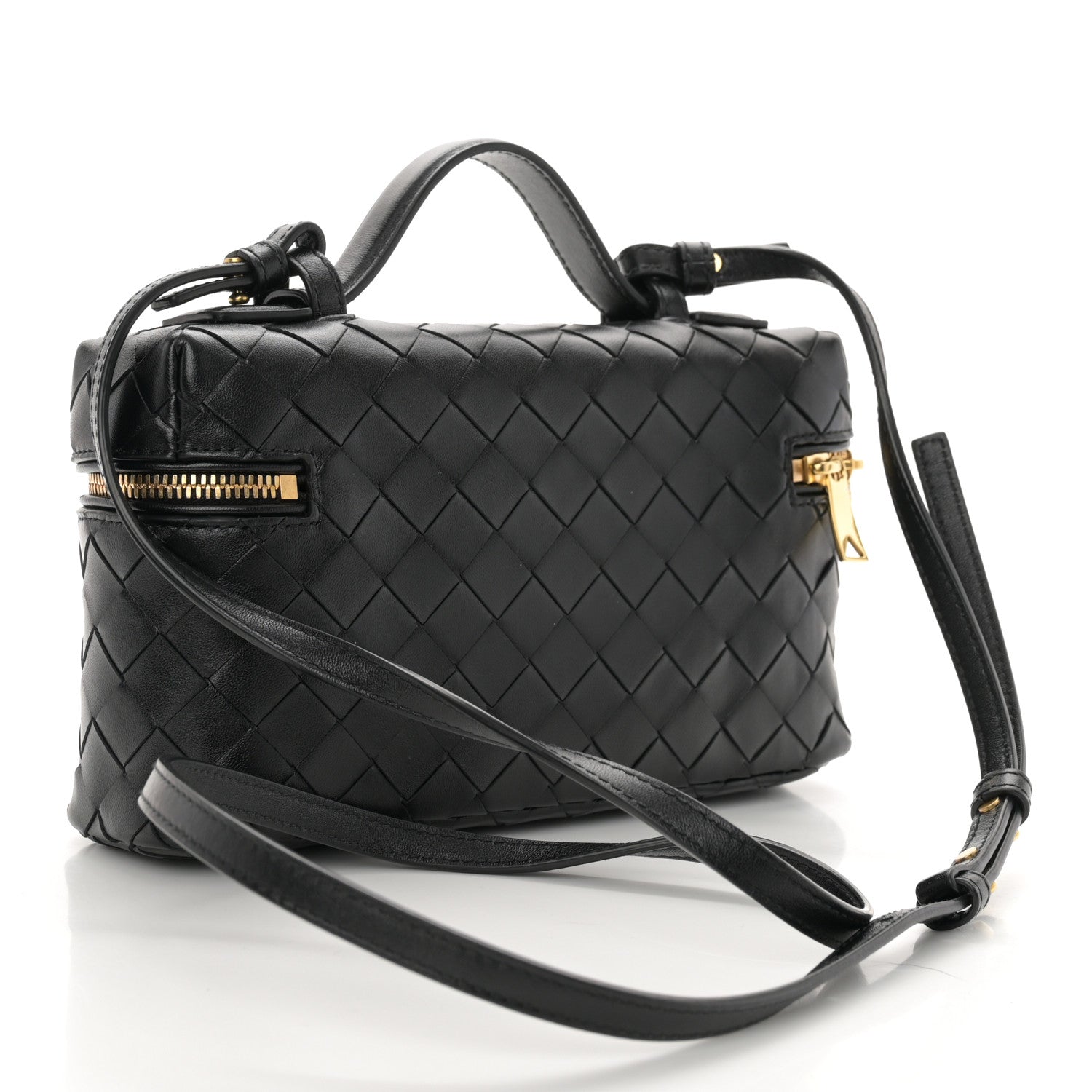 Bottega Veneta Calfskin Intrecciato Bang Bang Vanity Case Black 3 of 9