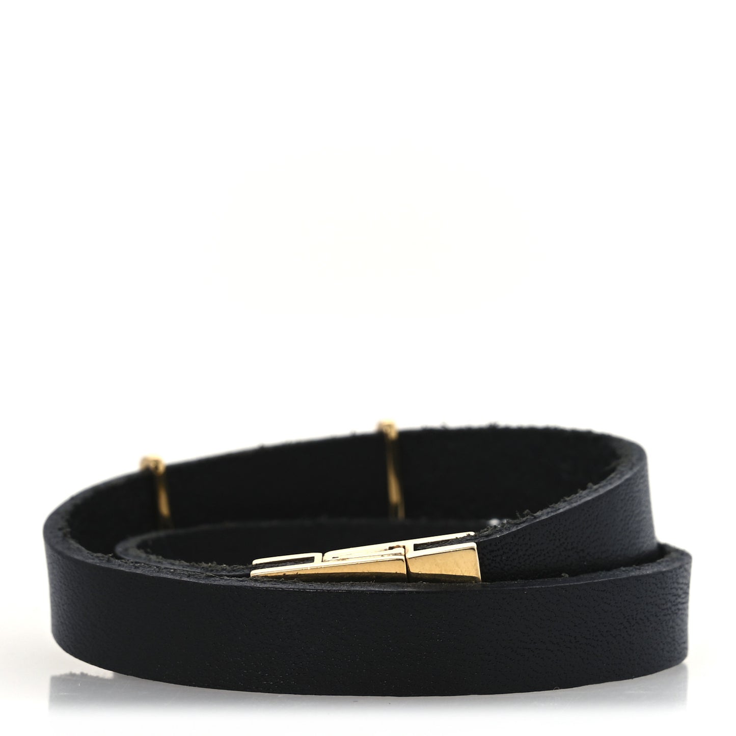 Calfskin Opyum Double Wrap Bracelet Black