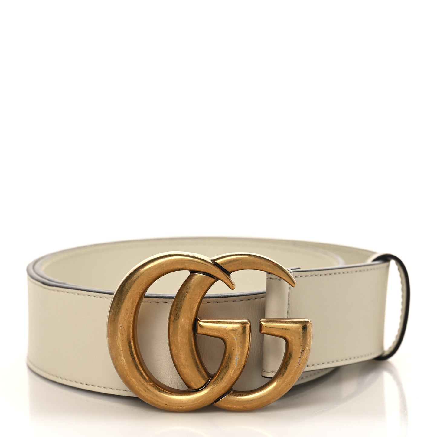 Calfskin Double G 40mm Belt 85 34 Mystic White