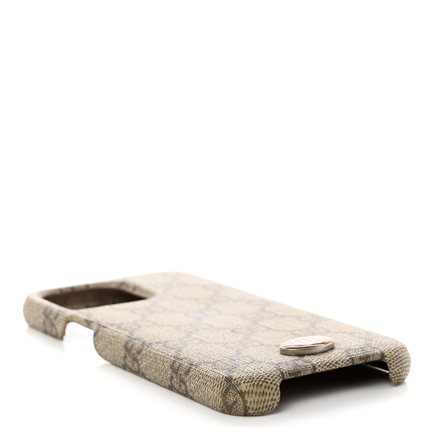 GG Supreme Monogram Ophidia iPhone 14 Pro Max Phone Case Beige Ebony