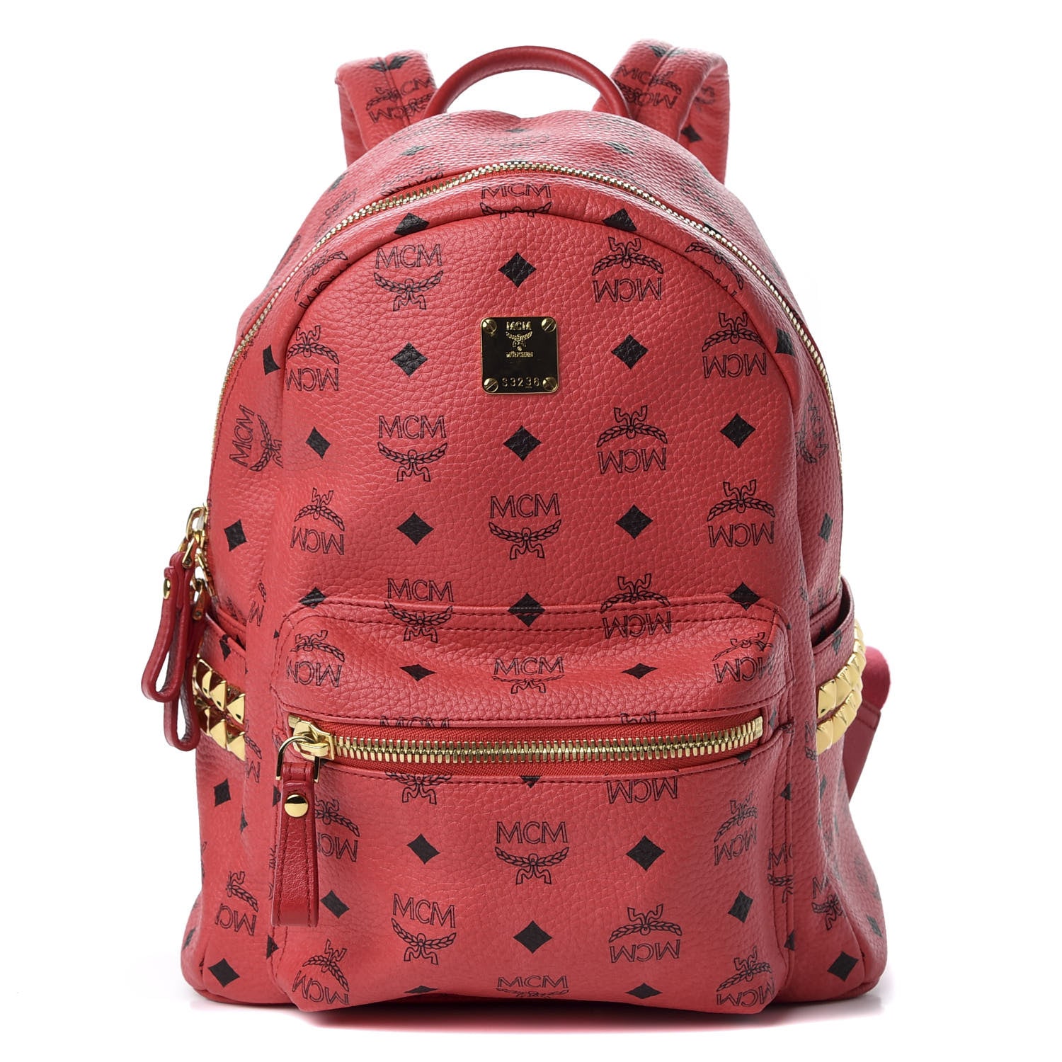 MCM Visetos Side Stud Small Stark Backpack Corail 1 of 10
