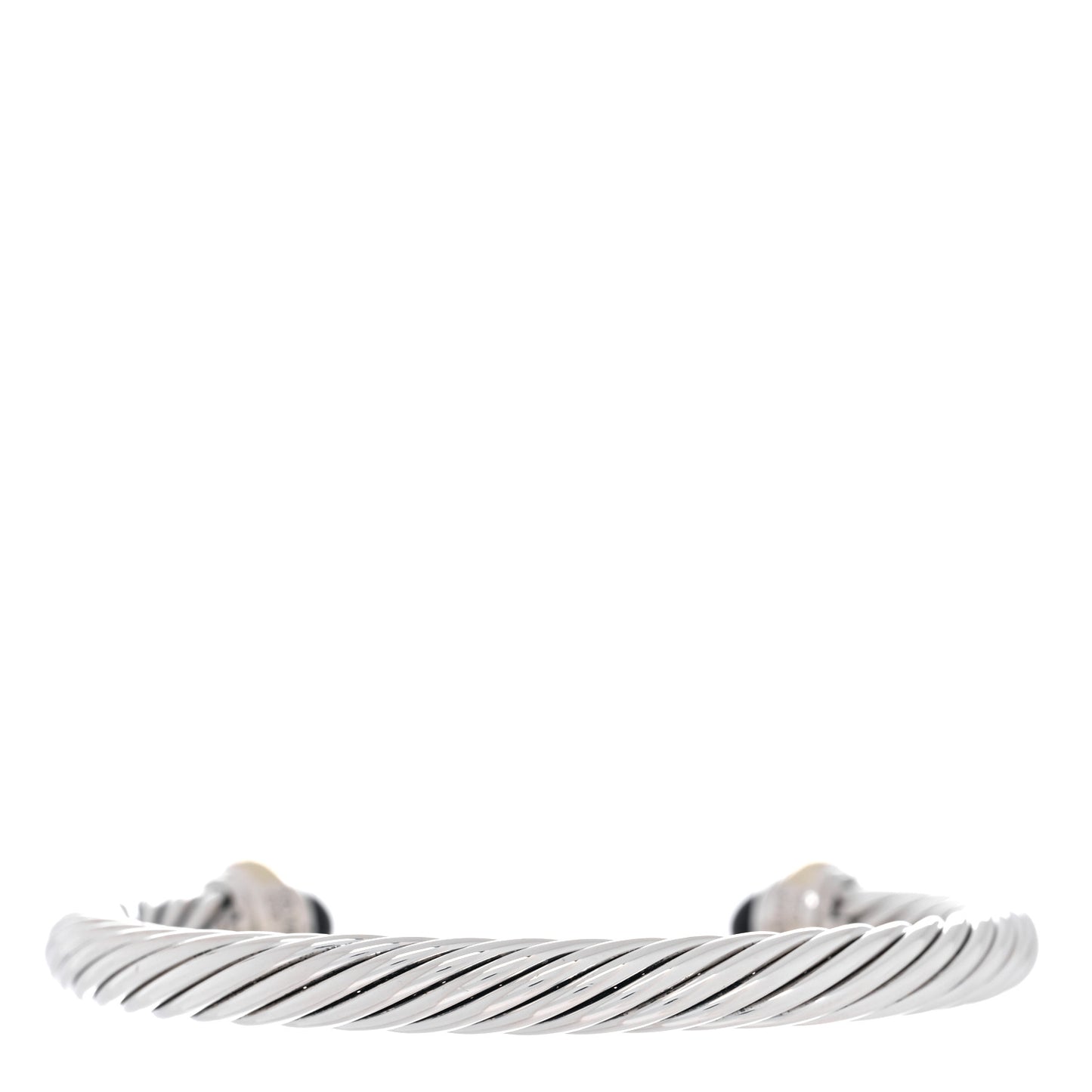 Sterling Silver 14K Yellow Gold Black Onyx 7mm Cable Classics Bracelet