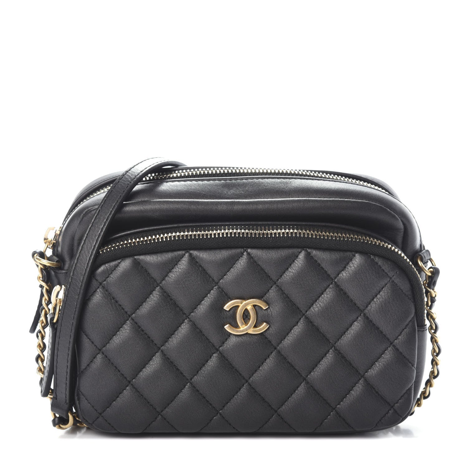 Chanel Calfskin Quilted Small Camera Case Black 1 of 10