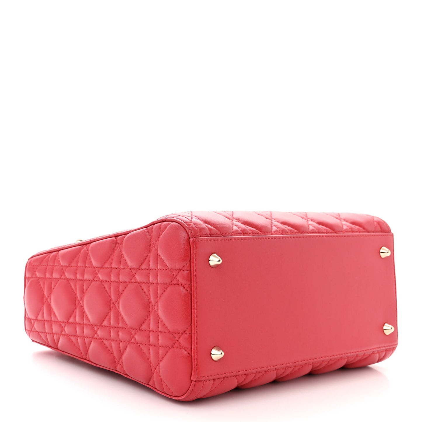 Lambskin Cannage Medium Lady Dior Red