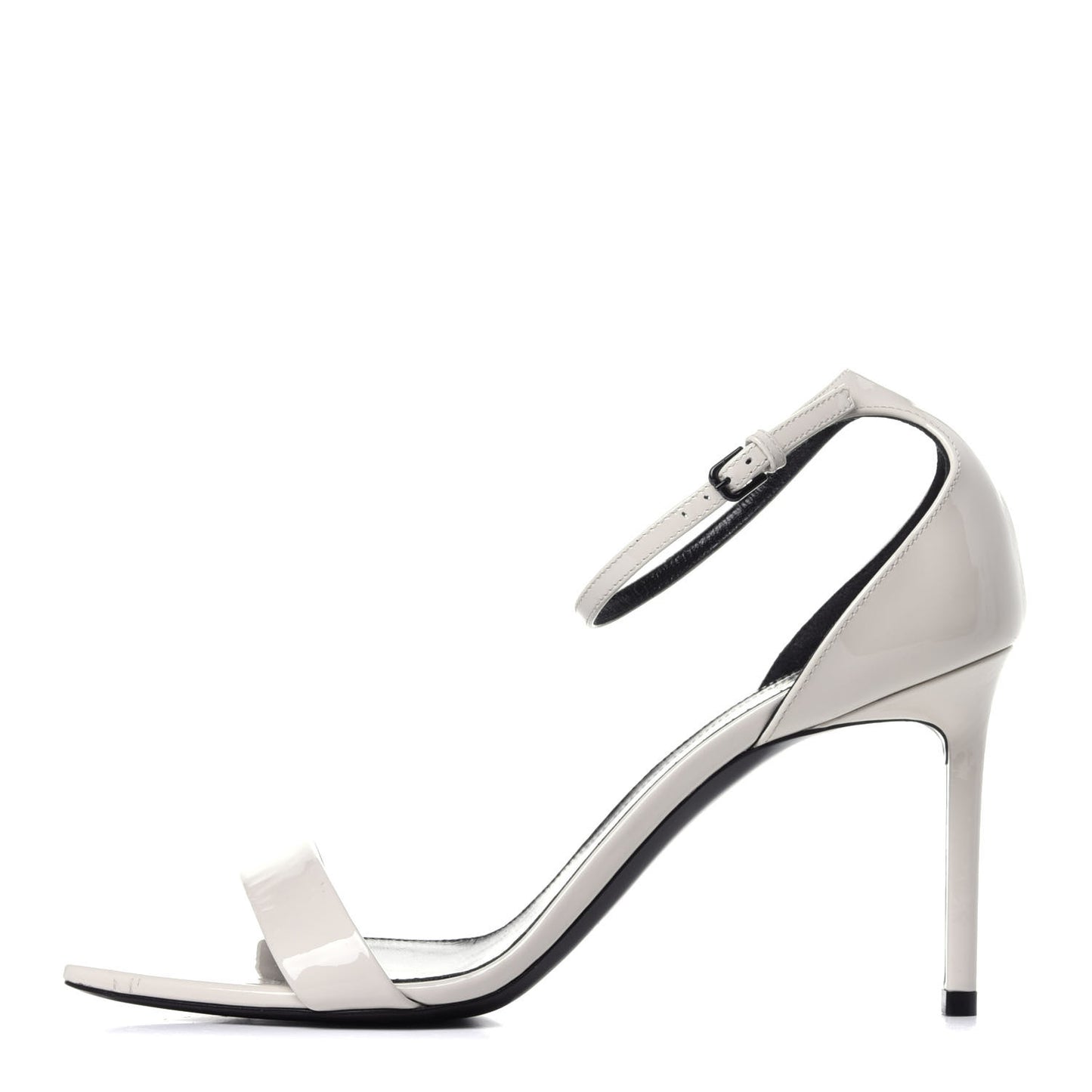 Patent Calfskin Amber 85 Ankle Strap Sandals 39.5 Neutro