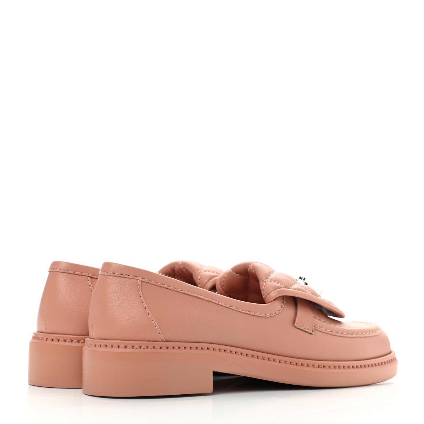 Lambskin Quilted CC Turnlock Loafers 36 Dark Pink