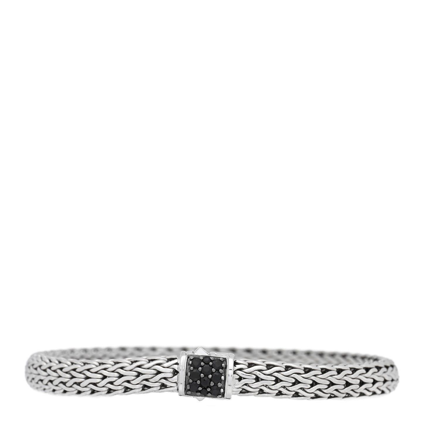 Sterling Silver Black Sapphire 6.5mm Classic Chain Bracelet