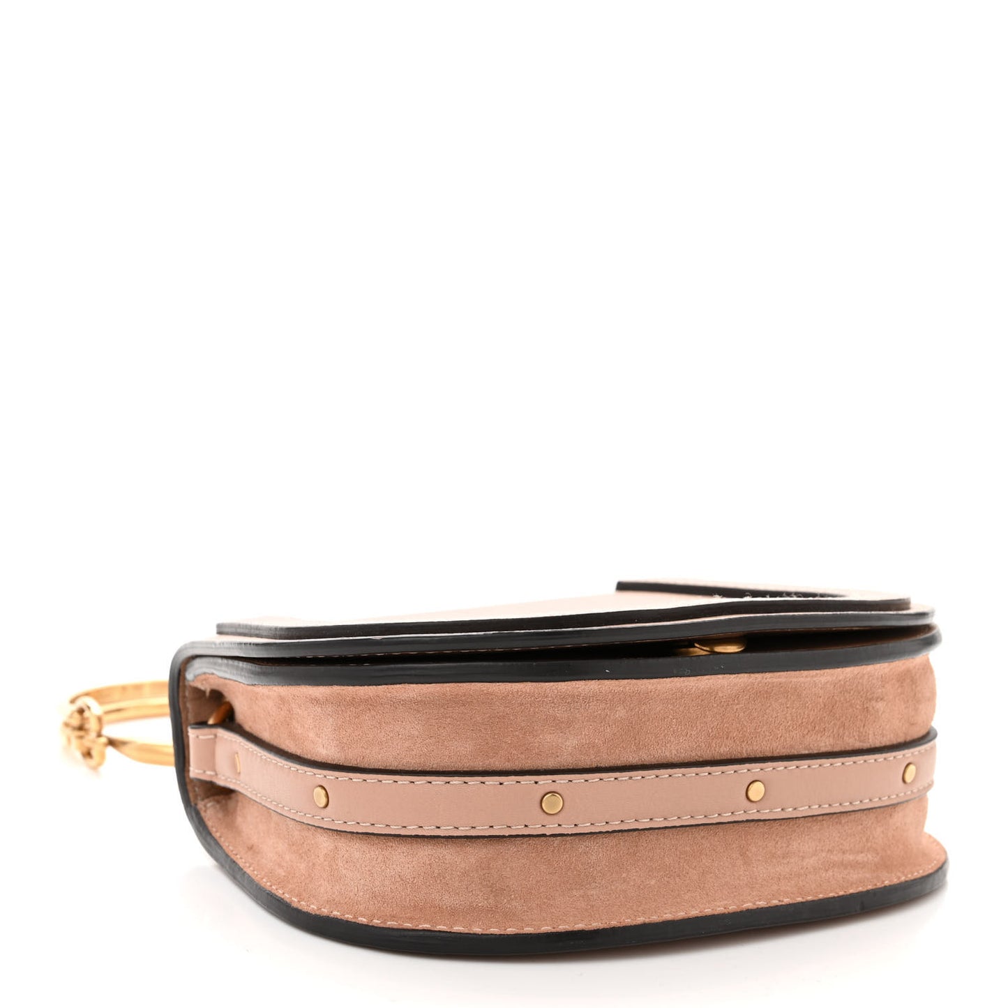 Calfskin Suede Small Nile Bracelet Bag Biscotti Beige