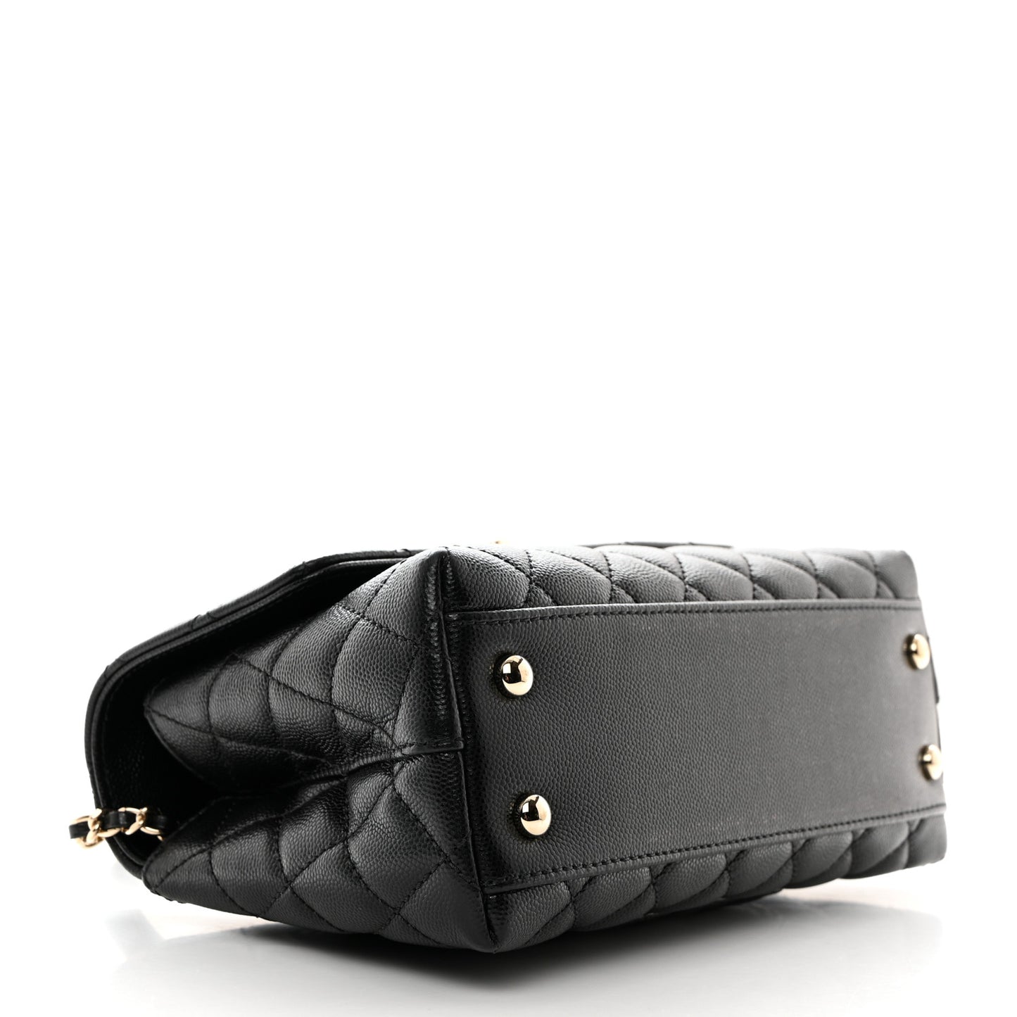 Caviar Quilted Mini Coco Handle Flap Black