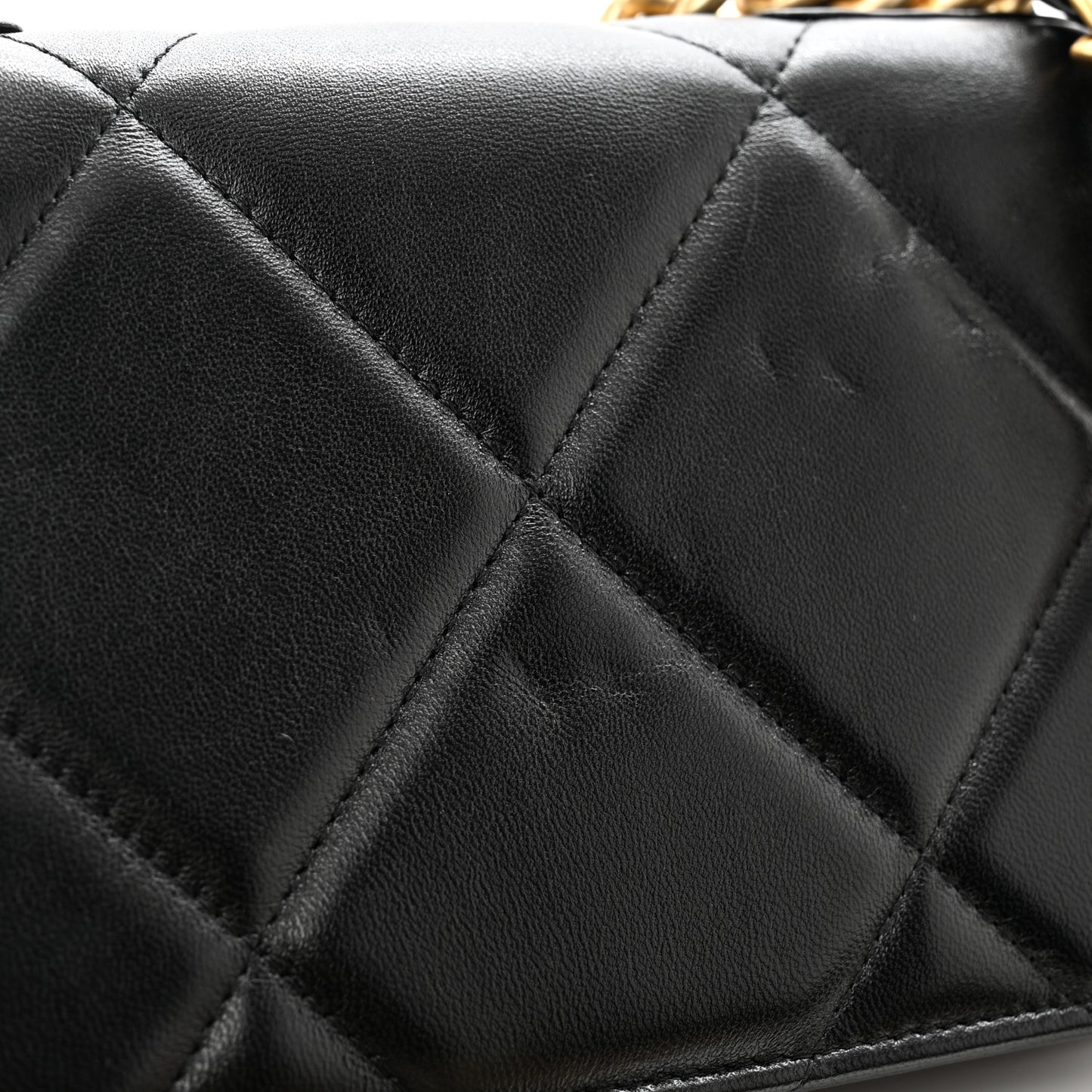 Lambskin Quilted Chanel 19 Wallet On Chain WOC Black