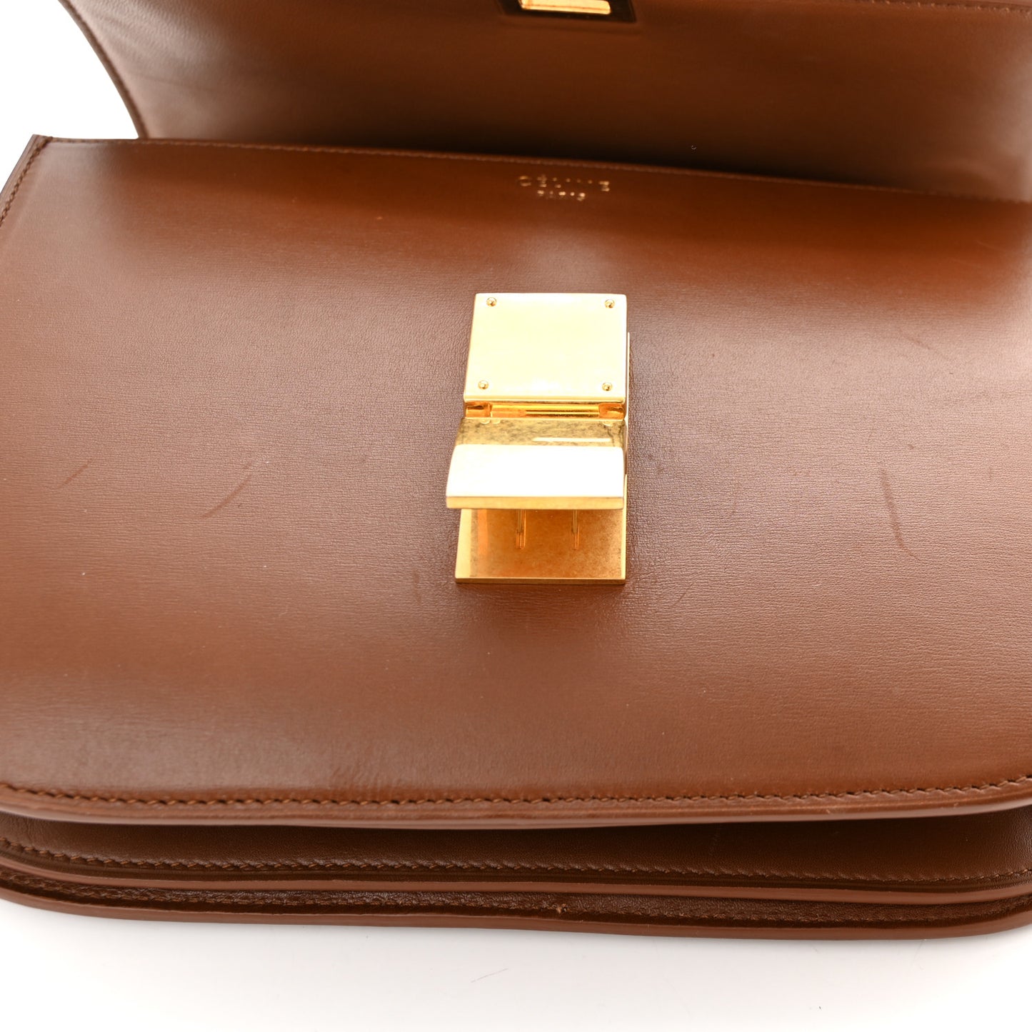 Box Calfskin Medium Classic Box Flap Bag Camel