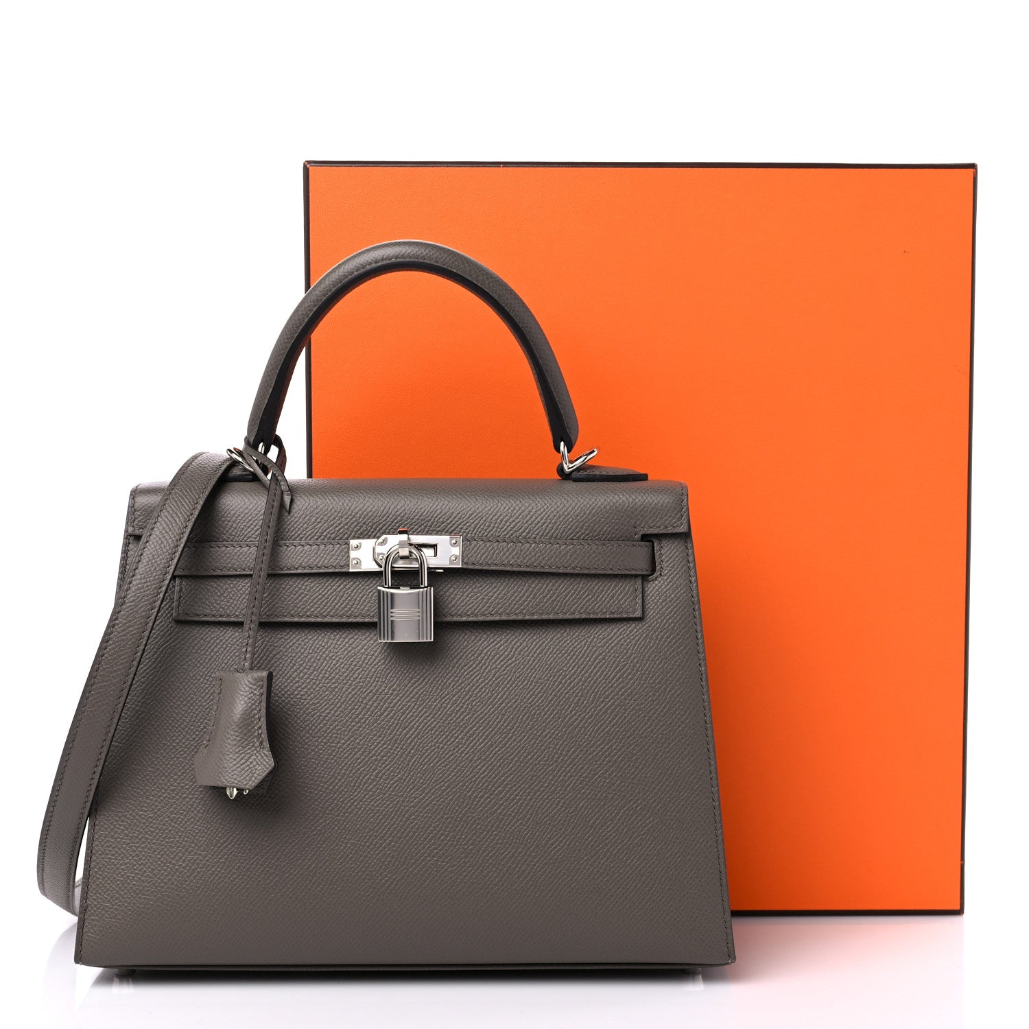 Hermes Epsom Kelly Sellier 25 Etain 10 of 10