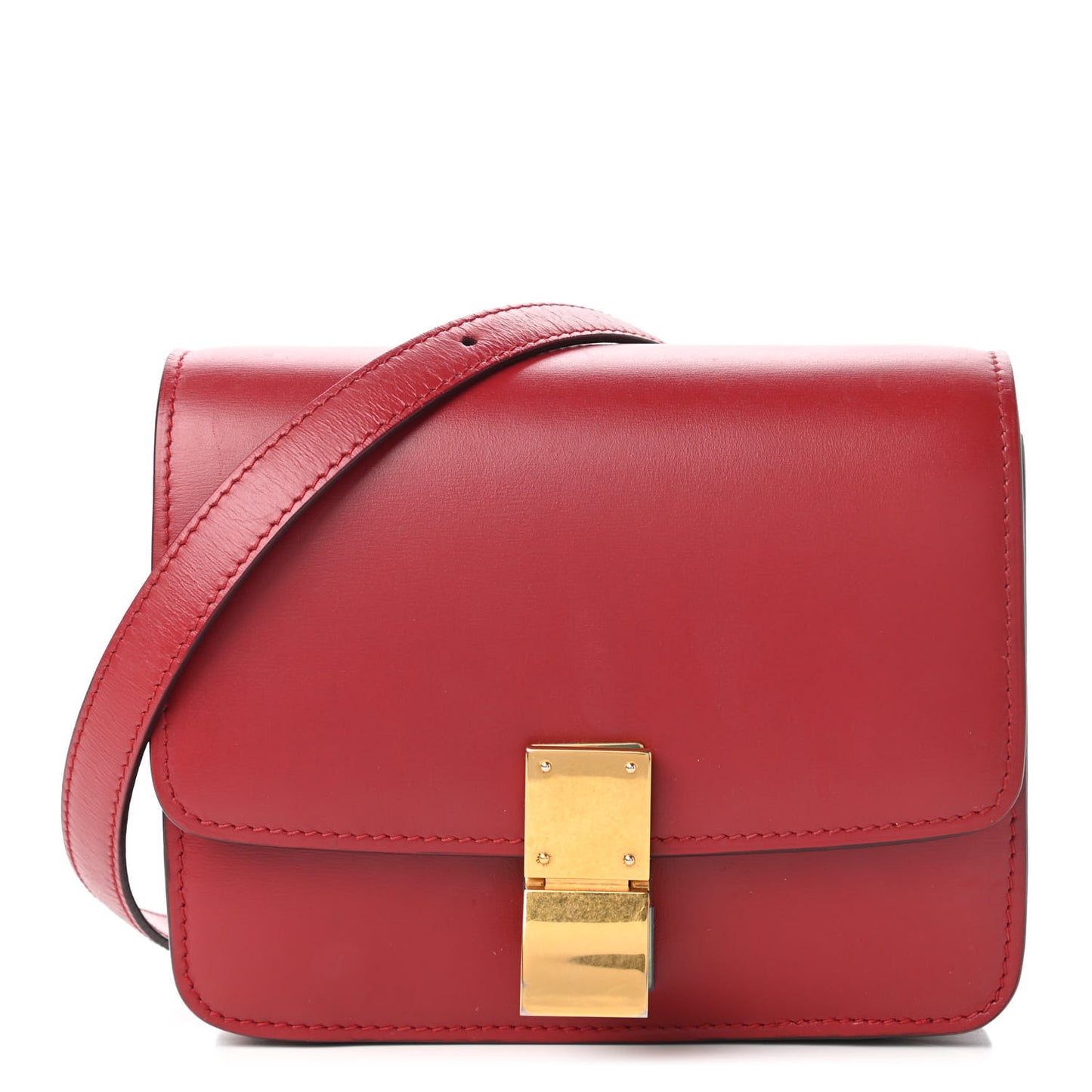 Smooth Calfskin Small Classic Box Flap Bag Red