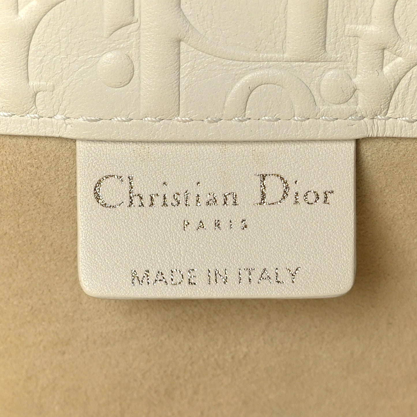 Oblique Calfskin Embossed Medium Book Tote Ivory