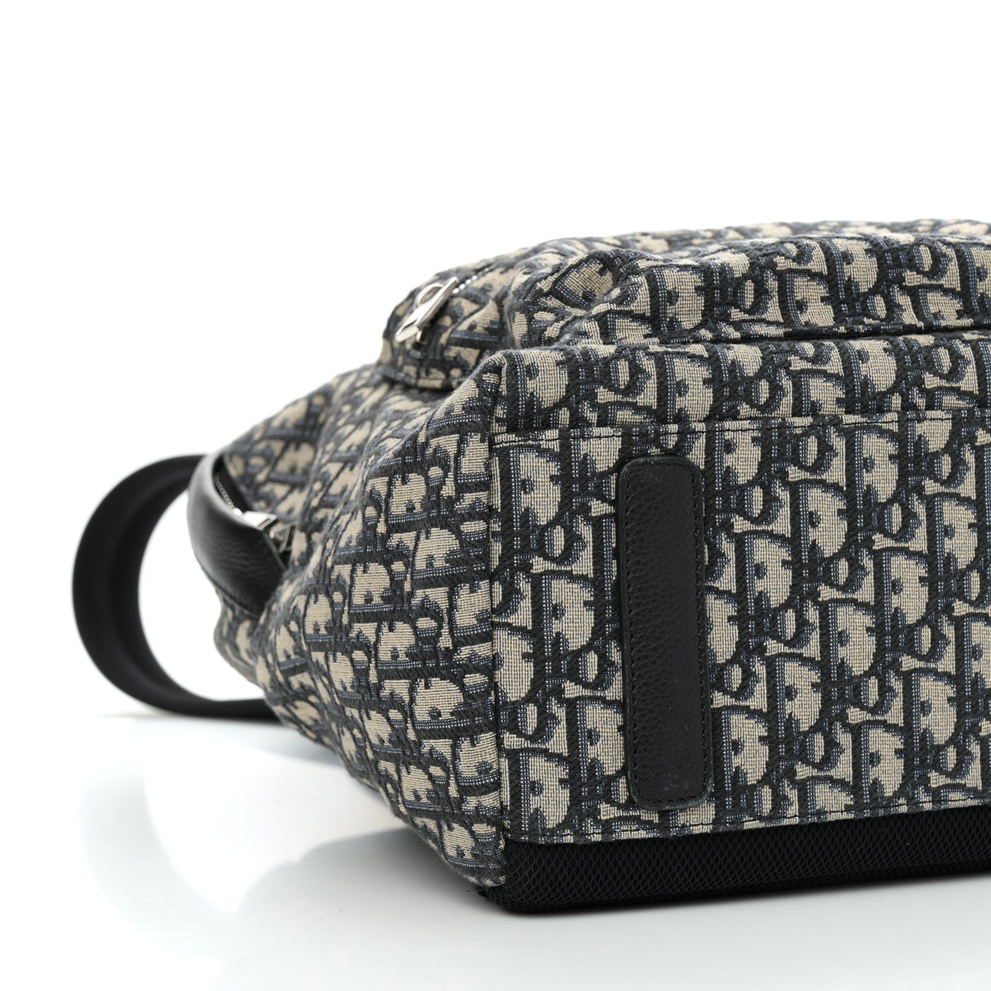 Oblique Calfskin Rider Backpack Beige Black