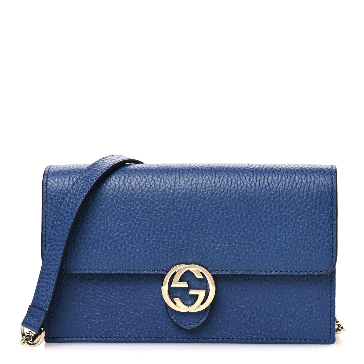 Dollar Calfskin Interlocking G Chain Wallet Caspian