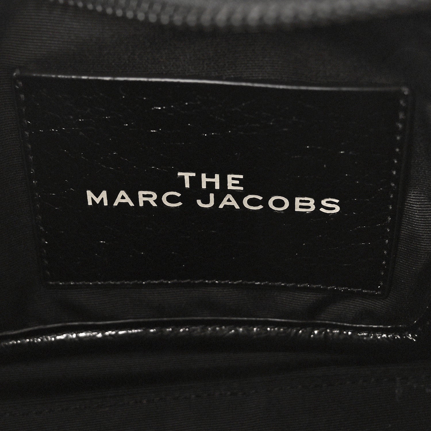 Marc Jacobs Shiny Calfskin Faux Shearling Mini The Traveler Tote Bag Black 6 of 9