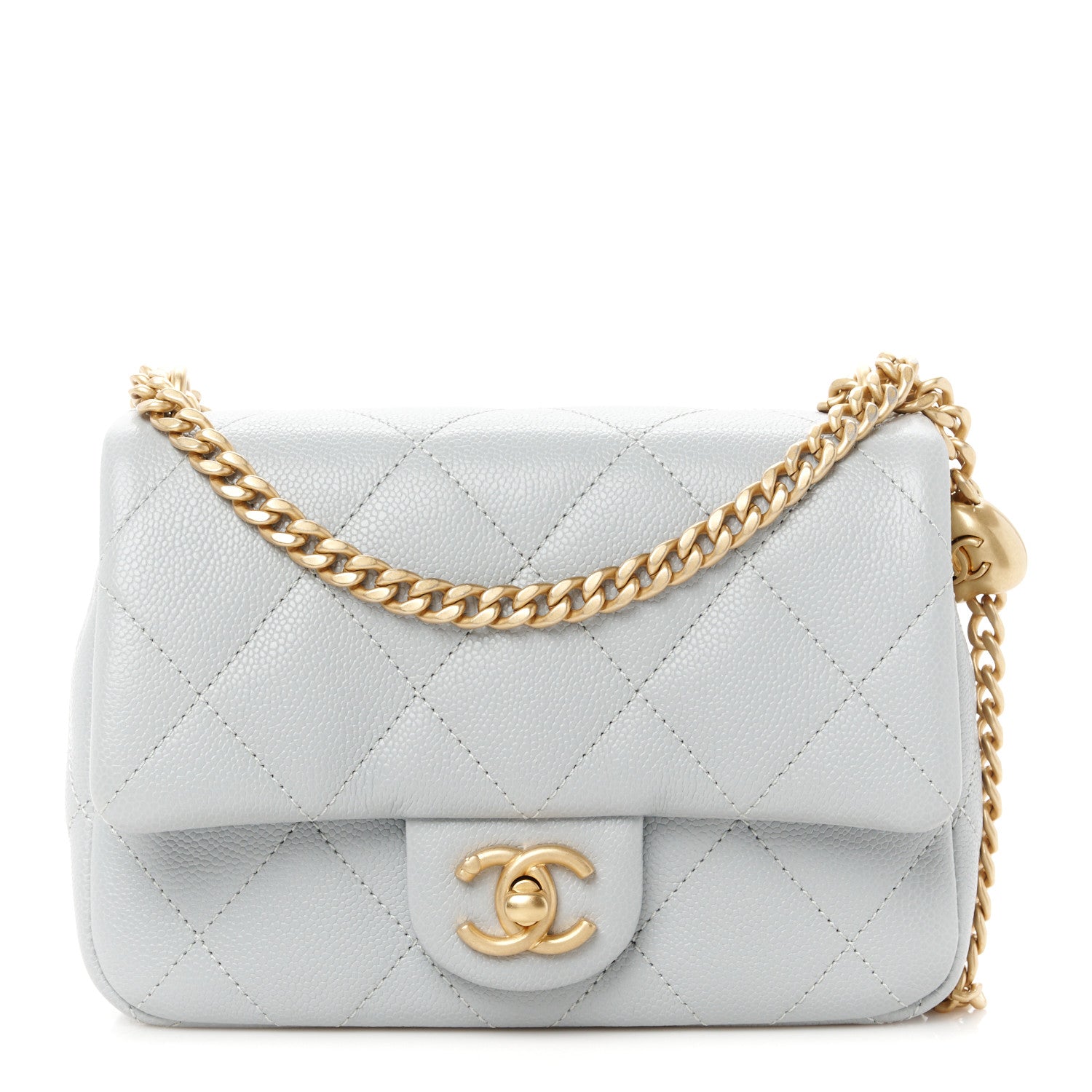 Chanel Caviar Quilted Mini Sweetheart Flap Grey 1 of 12