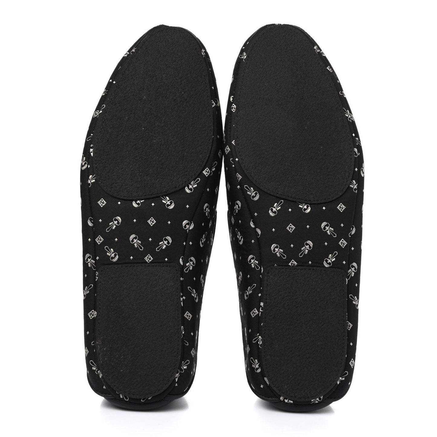 Canvas Calfskin Karlito Slip On Moccasin Loafers 7 Black