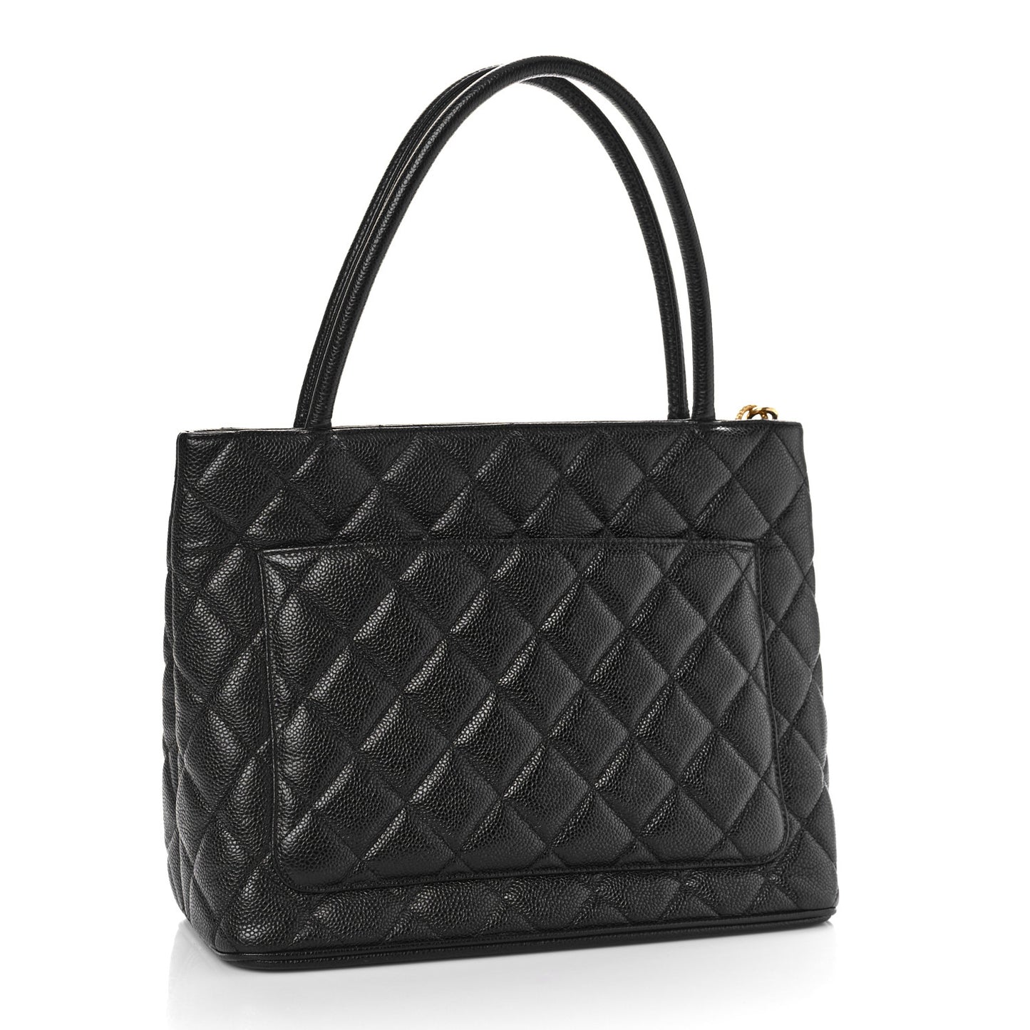 Caviar Quilted Medallion Tote Black
