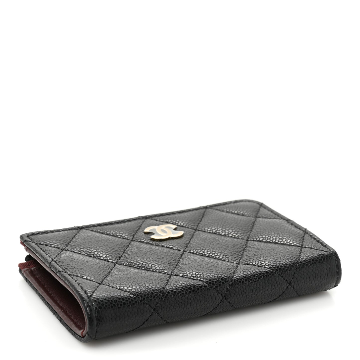 Caviar Quilted Zipped Key Holder Case Black