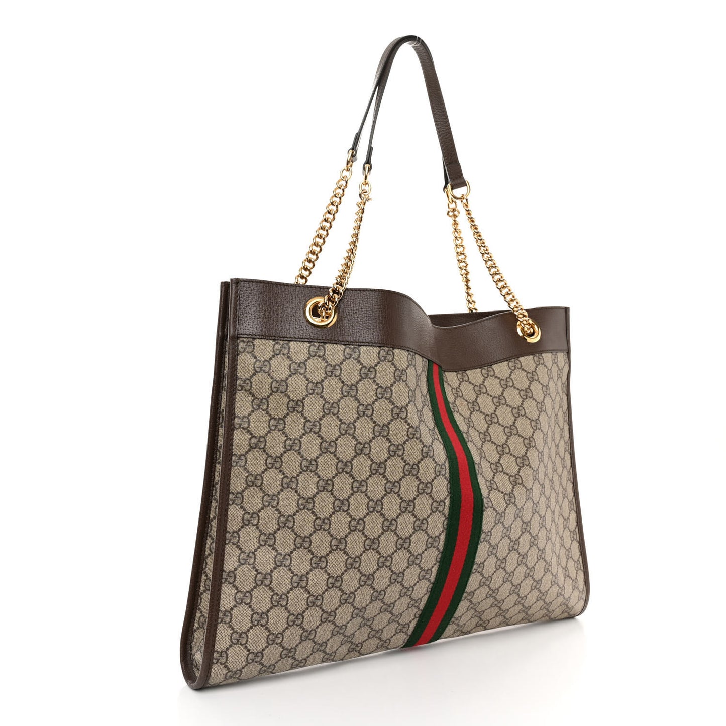 GG Supreme Monogram Large Rajah Chain Tote Beige New Acero