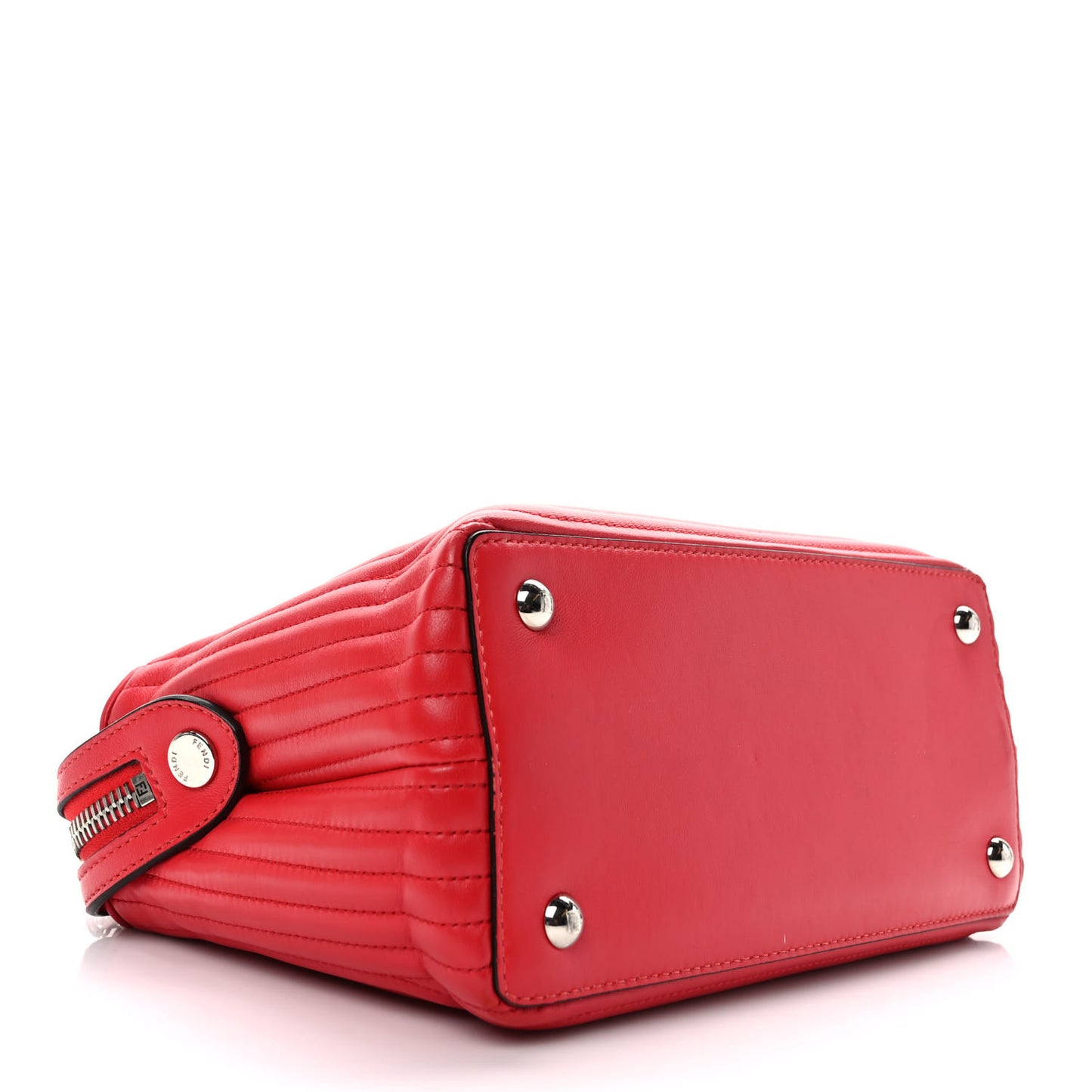 Shiny Nappa Trapuntata Small DotCom Click Chain Satchel Rojo