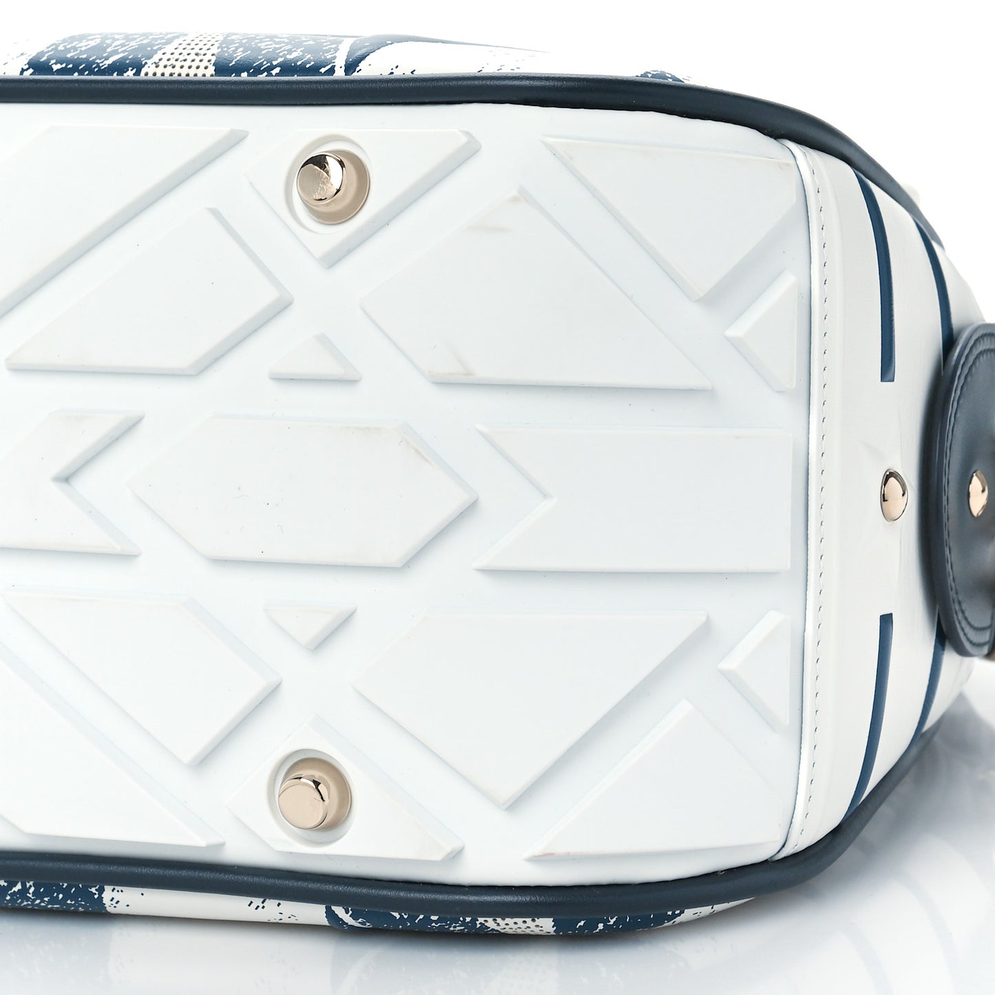 Calfskin Star Medium Dior Vibe Zip Bowling Bag White Blue
