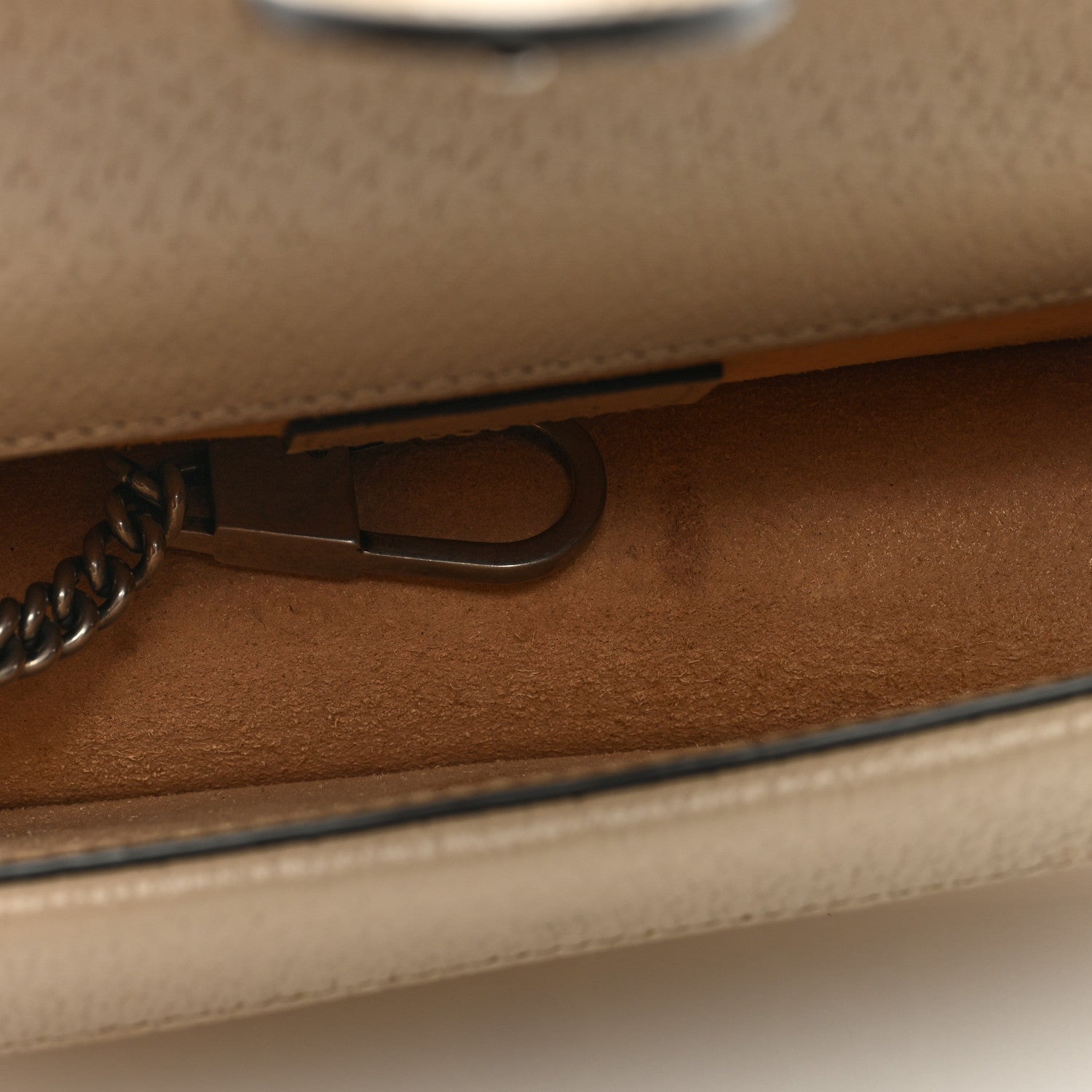 Gucci GG Supreme Monogram Textured Dollar Calfskin Super Mini Dionysus Shoulder Bag Beige Mystic White Oatmeal 5 of 9