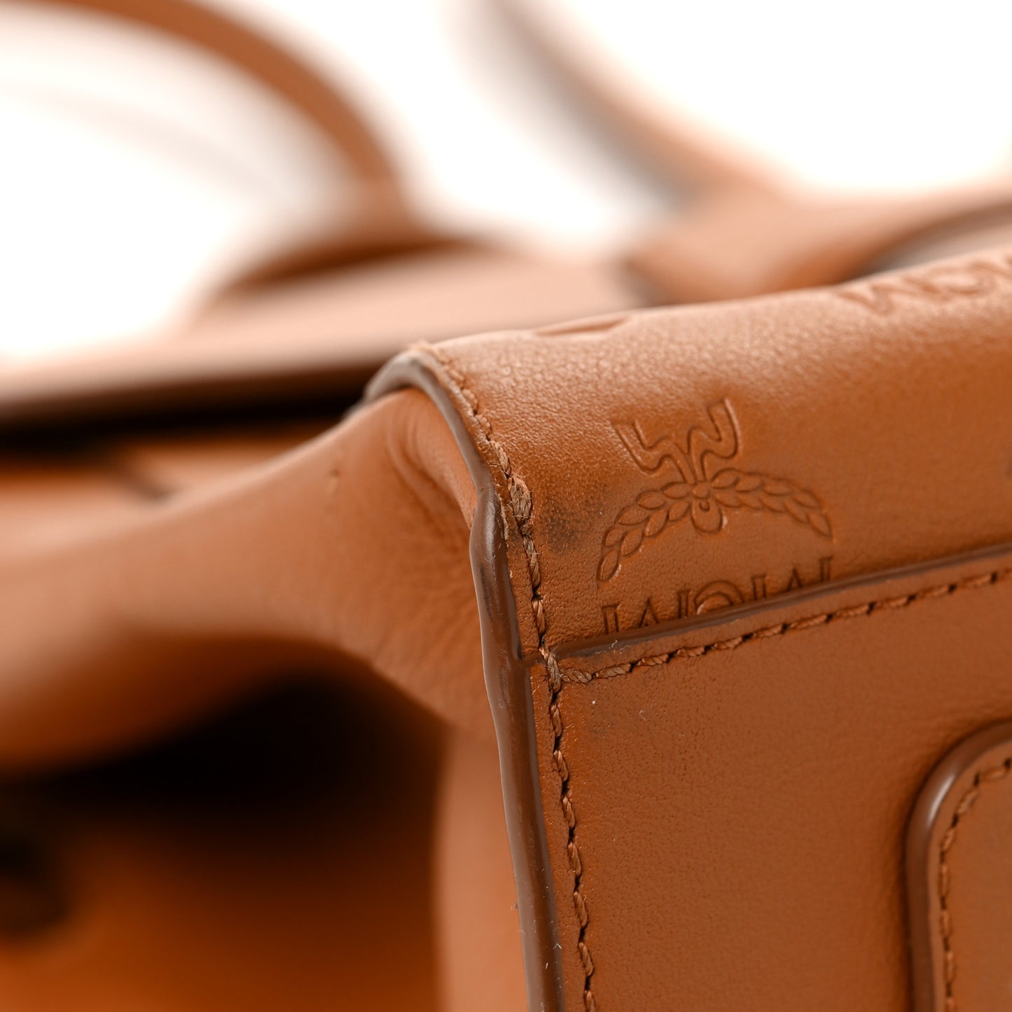 Calfskin Ottoman Essential Visetos Small Backpack Cognac