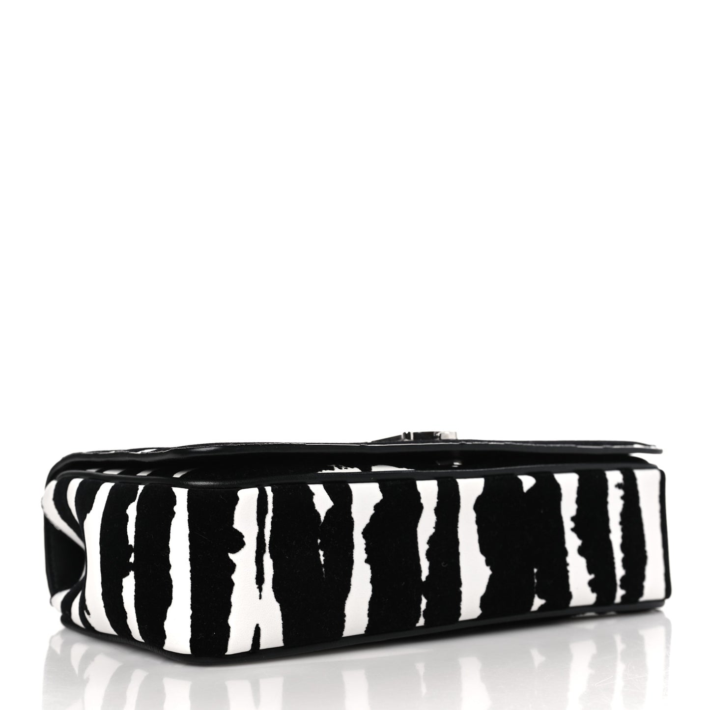 Calfskin Zebra Print Lola Bag Black White