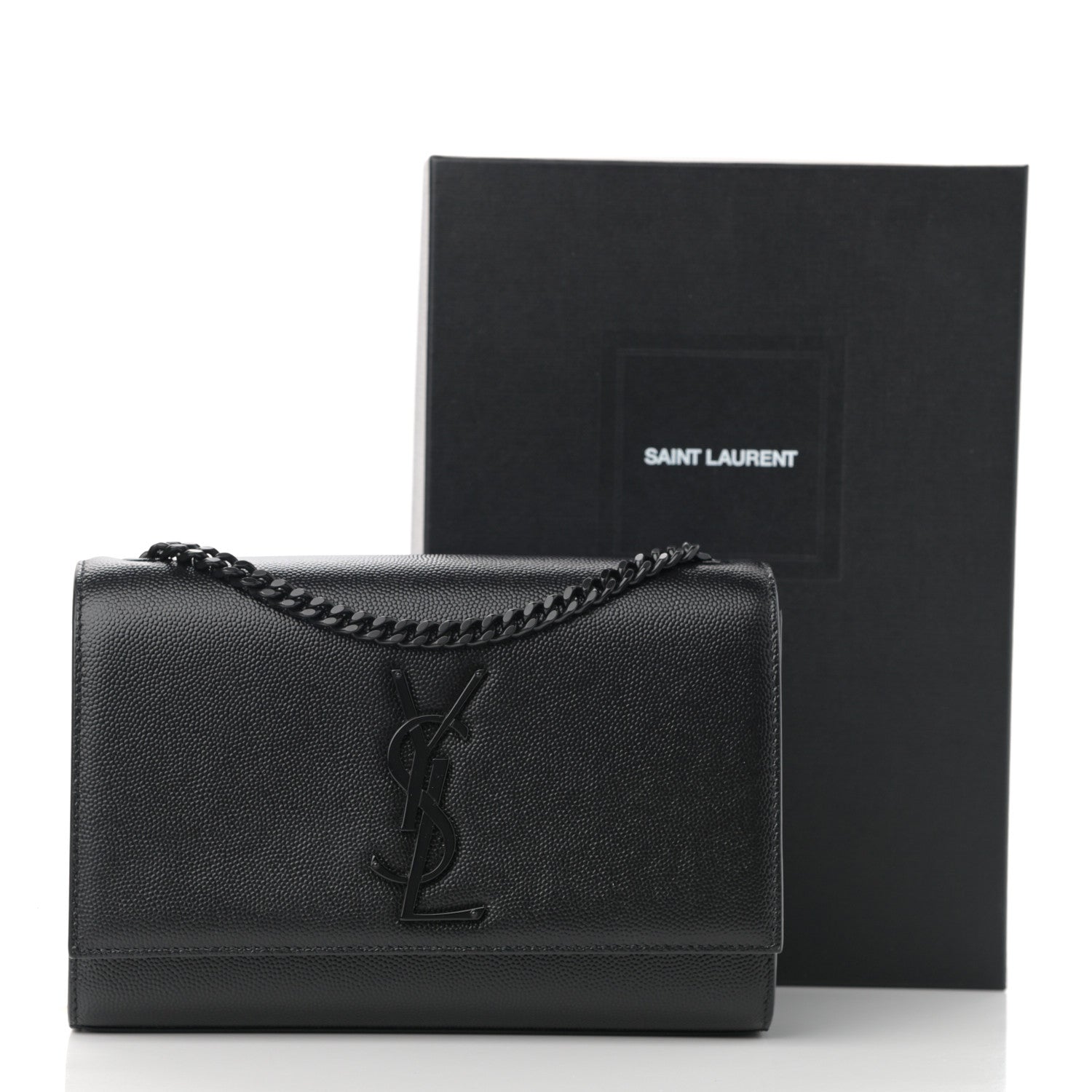 Saint Laurent Grain De Poudre Small Monogram Kate Satchel Black 12 of 12