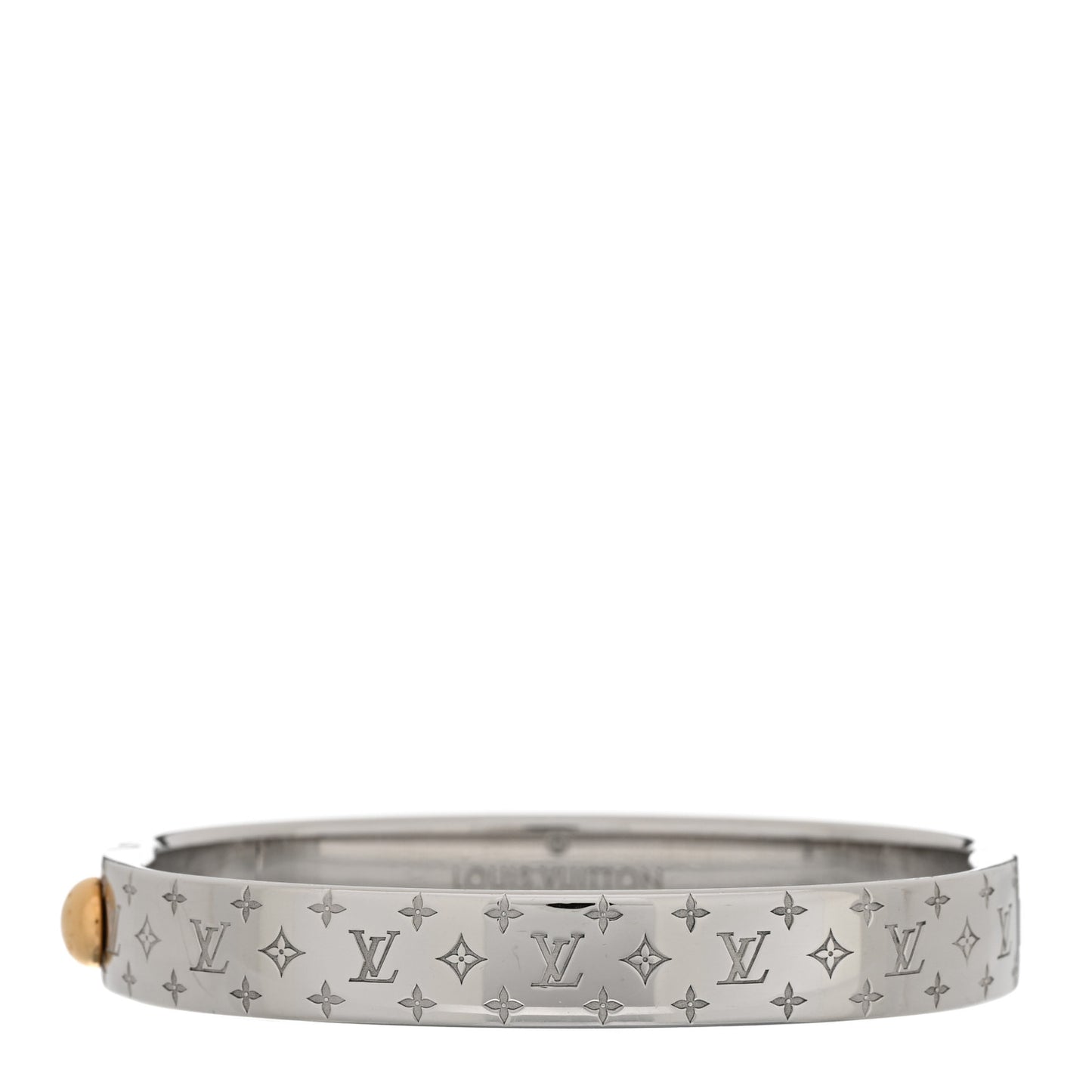 Brass Palladium Plated Nanogram Cuff M Silver