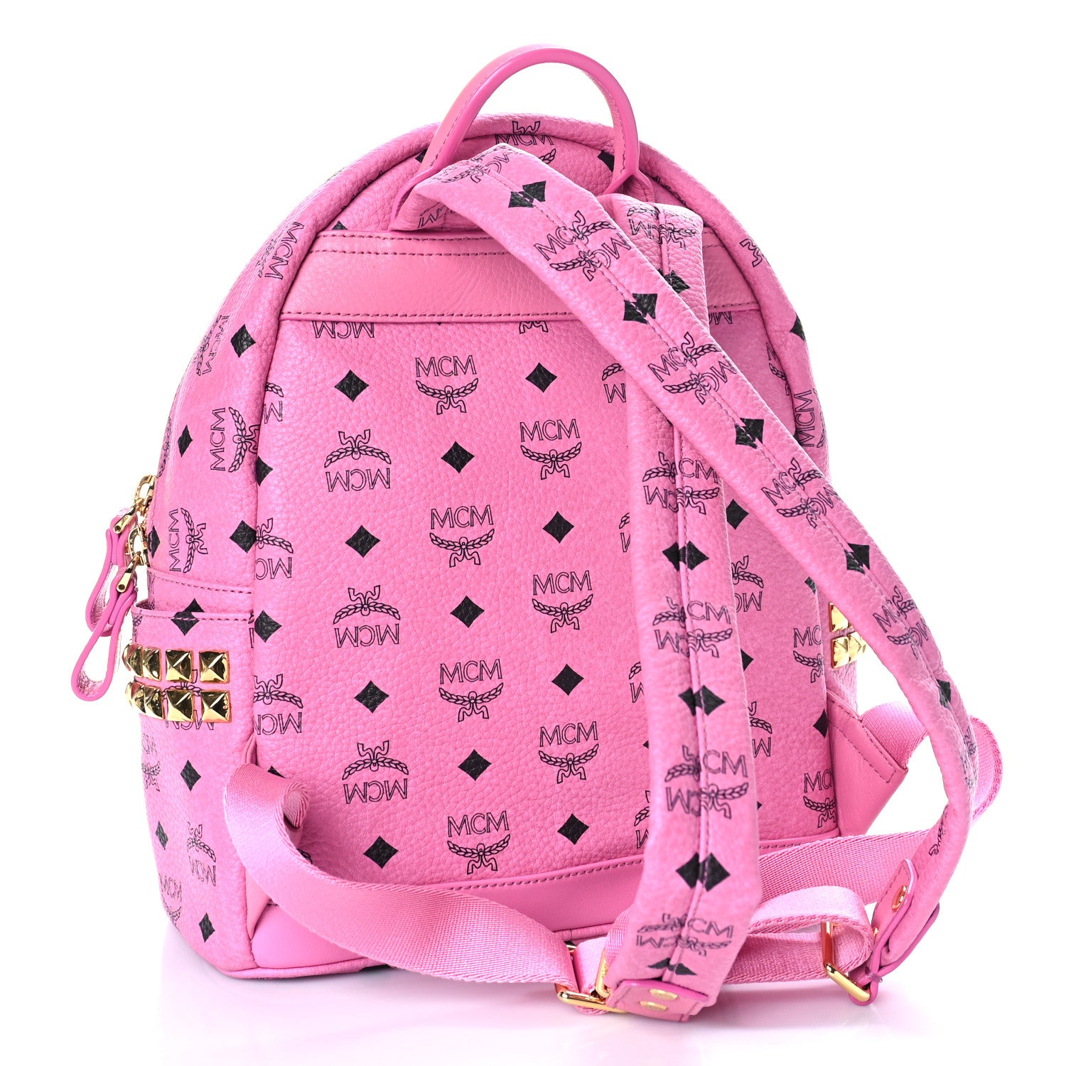 MCM Visetos Small Side Stud Stark Backpack Pink 2 of 8