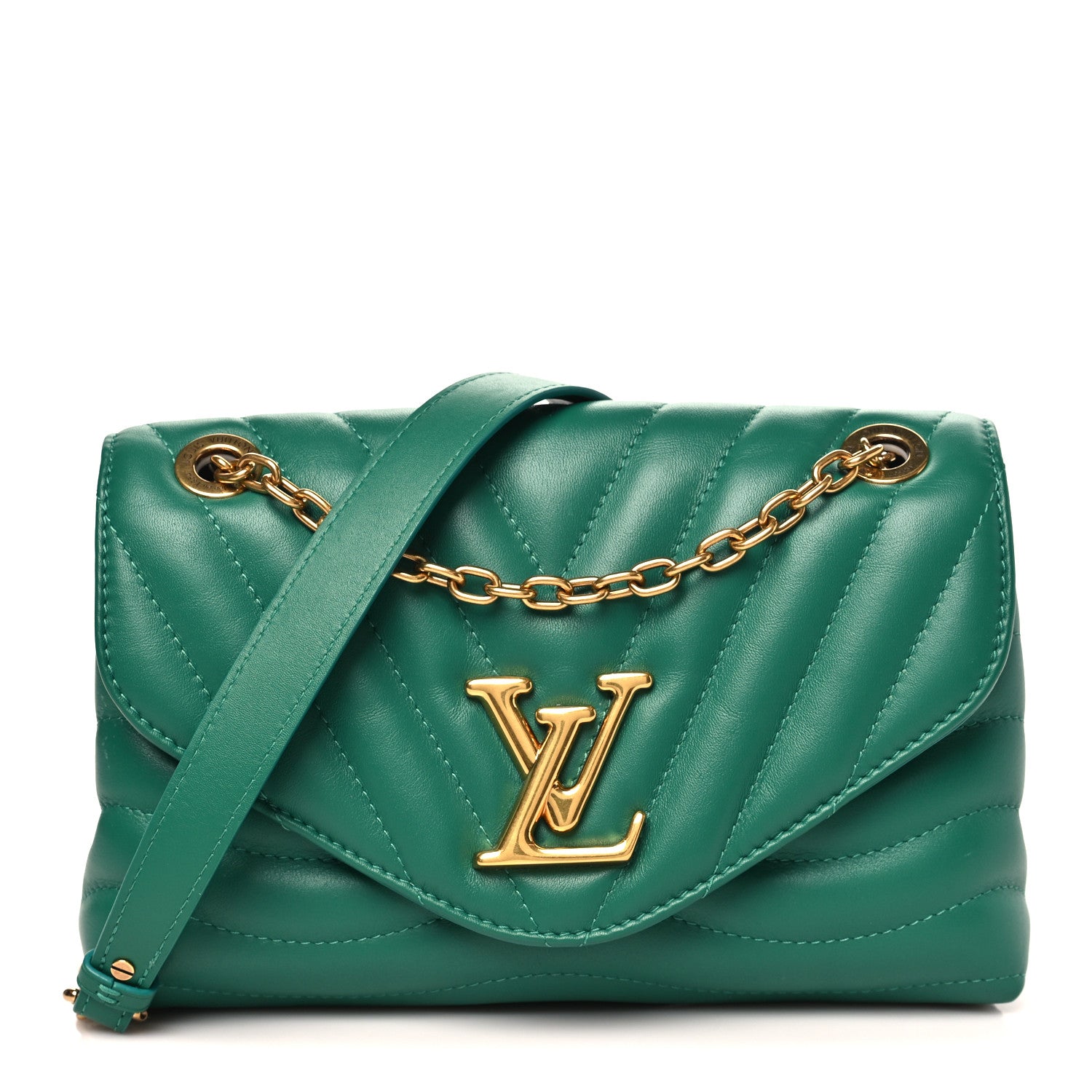 Louis Vuitton Calfskin New Wave Chain Bag MM NM Emerald 1889601