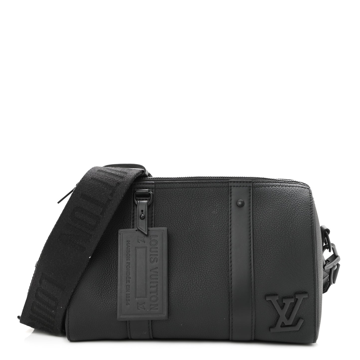 Calfskin Damier City Keepall Black