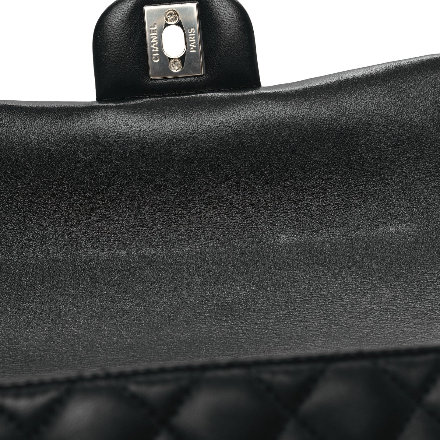 Lambskin Quilted Mini Top Handle Rectangular Flap Black